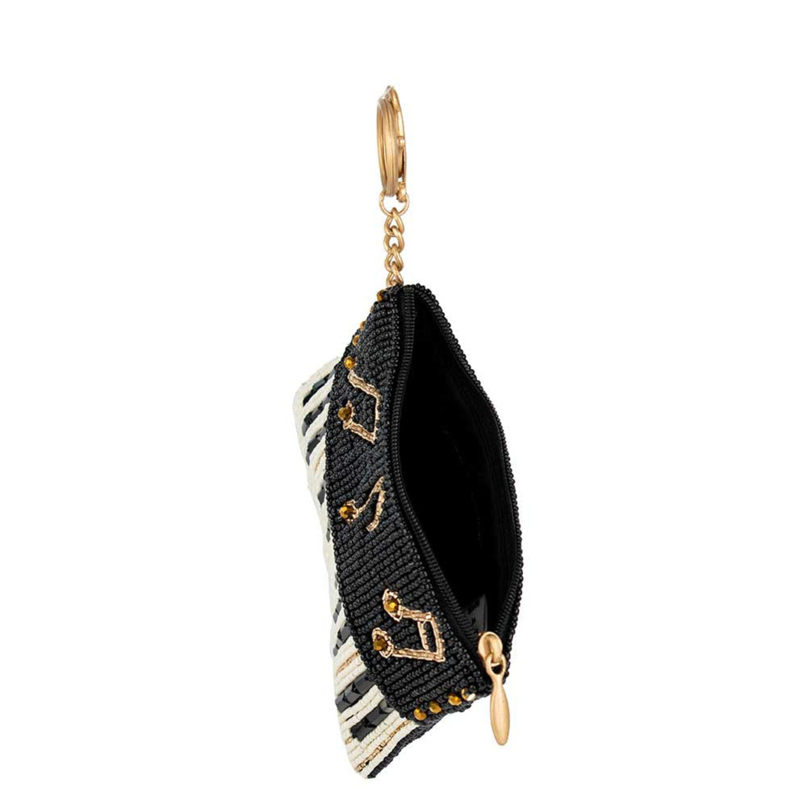 Mary Frances Accessories CP S002-456 Play It Again Beaded Piano Keys and Notes Coin Purse