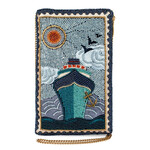 Mary Frances Accessories CPGP S001-937 On Board Beaded Cruise Ship Crossbody Phone Bag