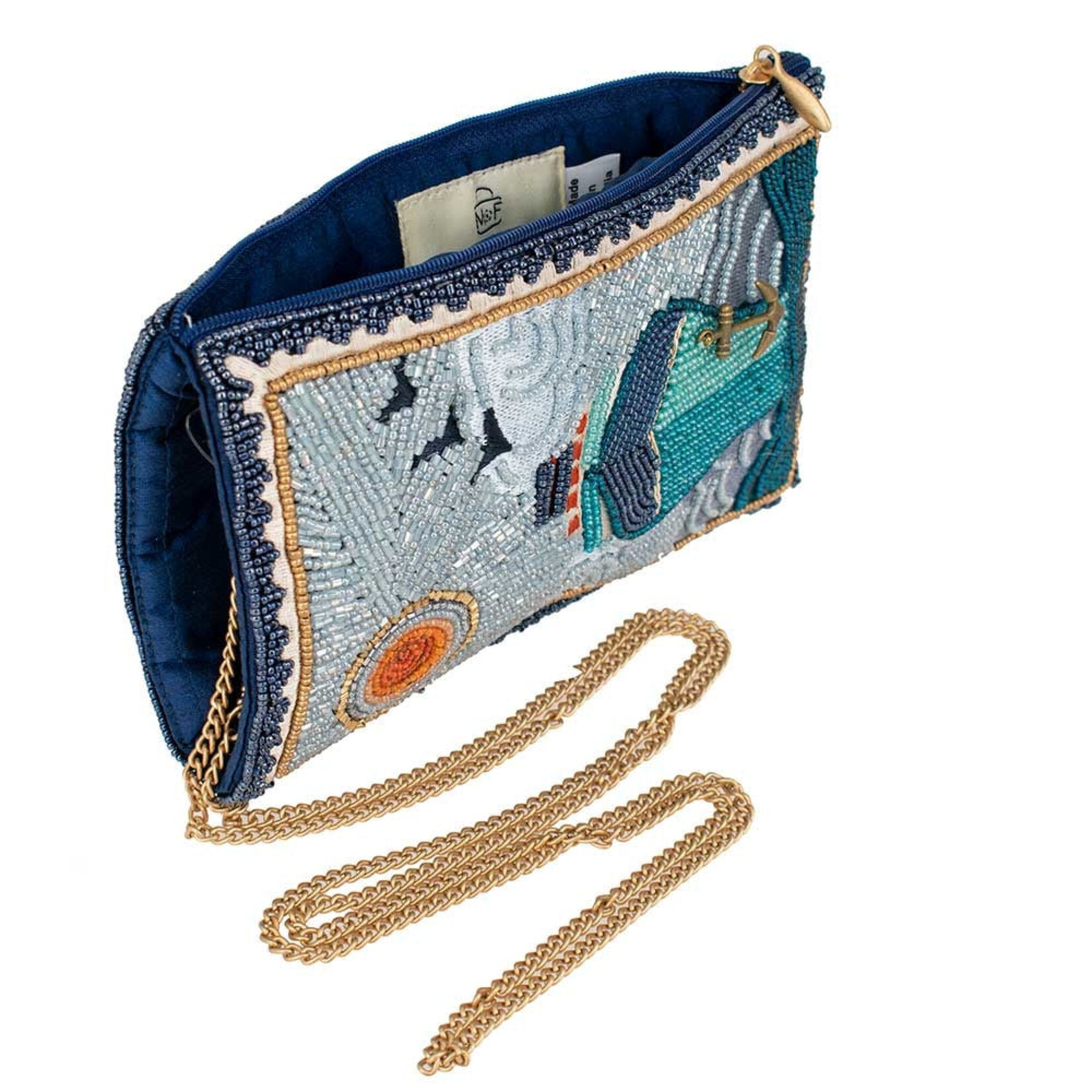 Mary Frances Accessories CPGP S001-937 On Board Beaded Cruise Ship Crossbody Phone Bag