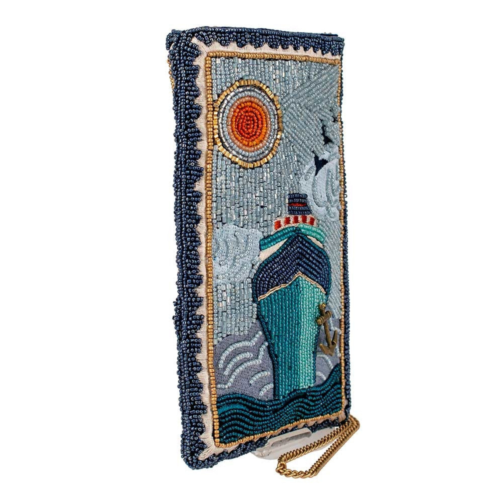 Mary Frances Accessories CPGP S001-937 On Board Beaded Cruise Ship Crossbody Phone Bag