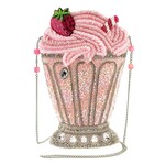 Mary Frances Accessories BAG S001-578 Shake It Up Beaded Pink Milkshake Bag