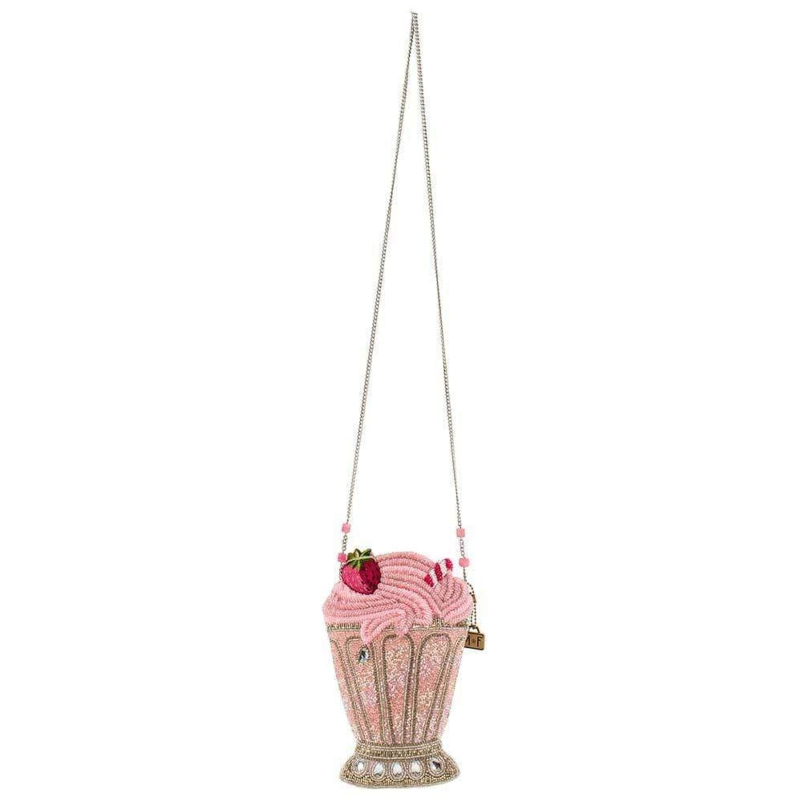 Mary Frances Accessories BAG S001-578 Shake It Up Beaded Pink Milkshake Bag