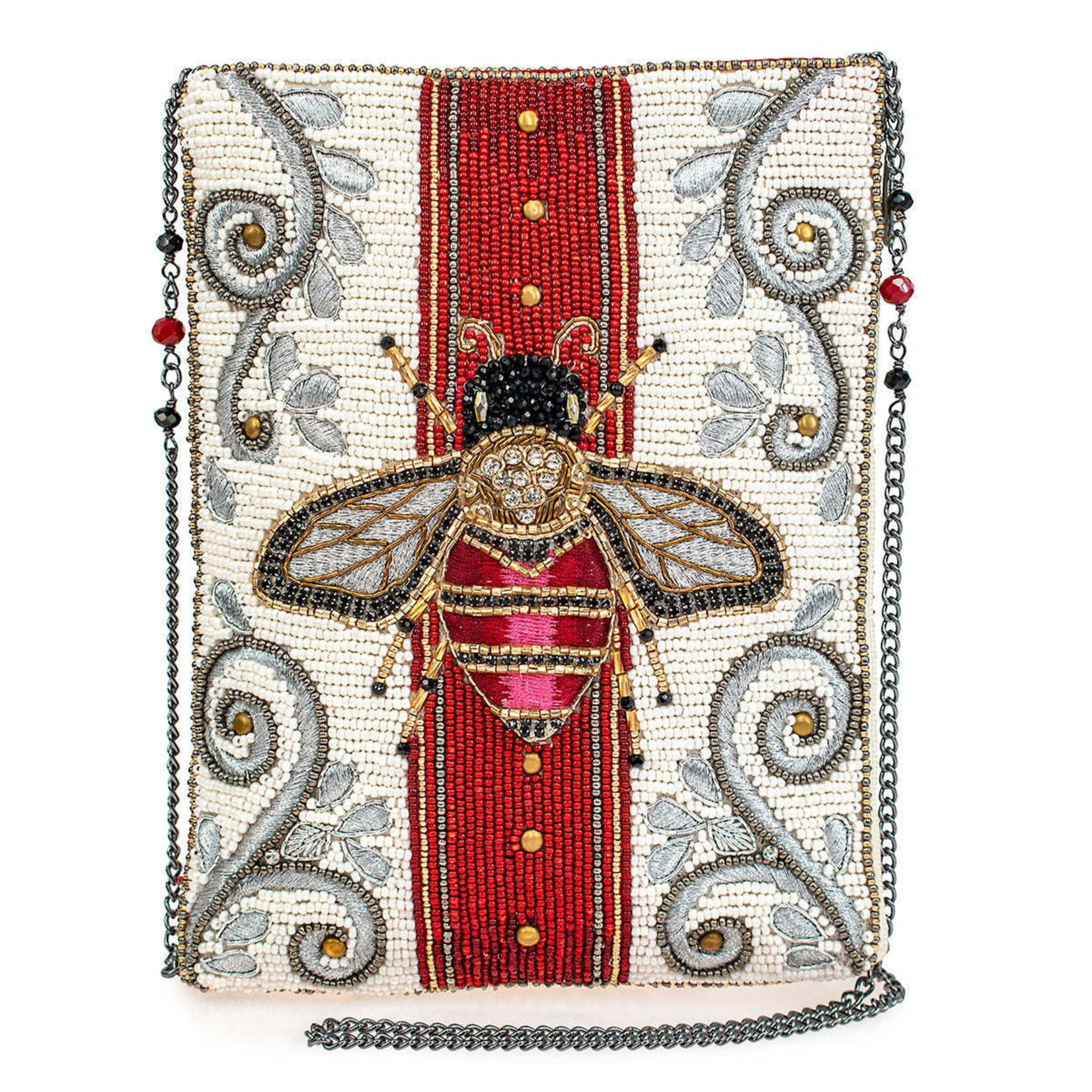 Mary Frances Accessories MINI S002-329 Royal Bee Beaded Bee Motif Mini Crossbody