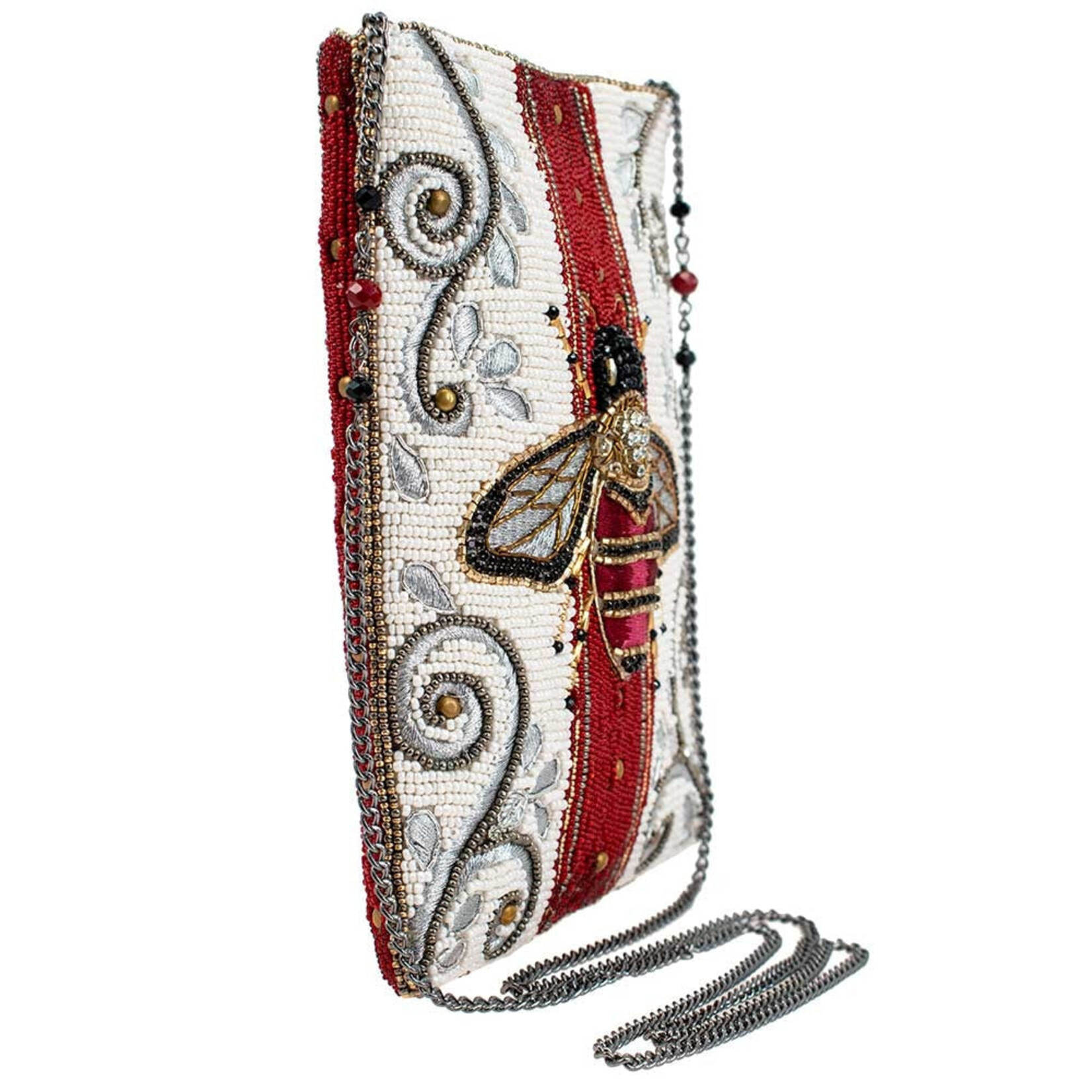 Mary Frances Accessories MINI S002-329 Royal Bee Beaded Bee Motif Mini Crossbody