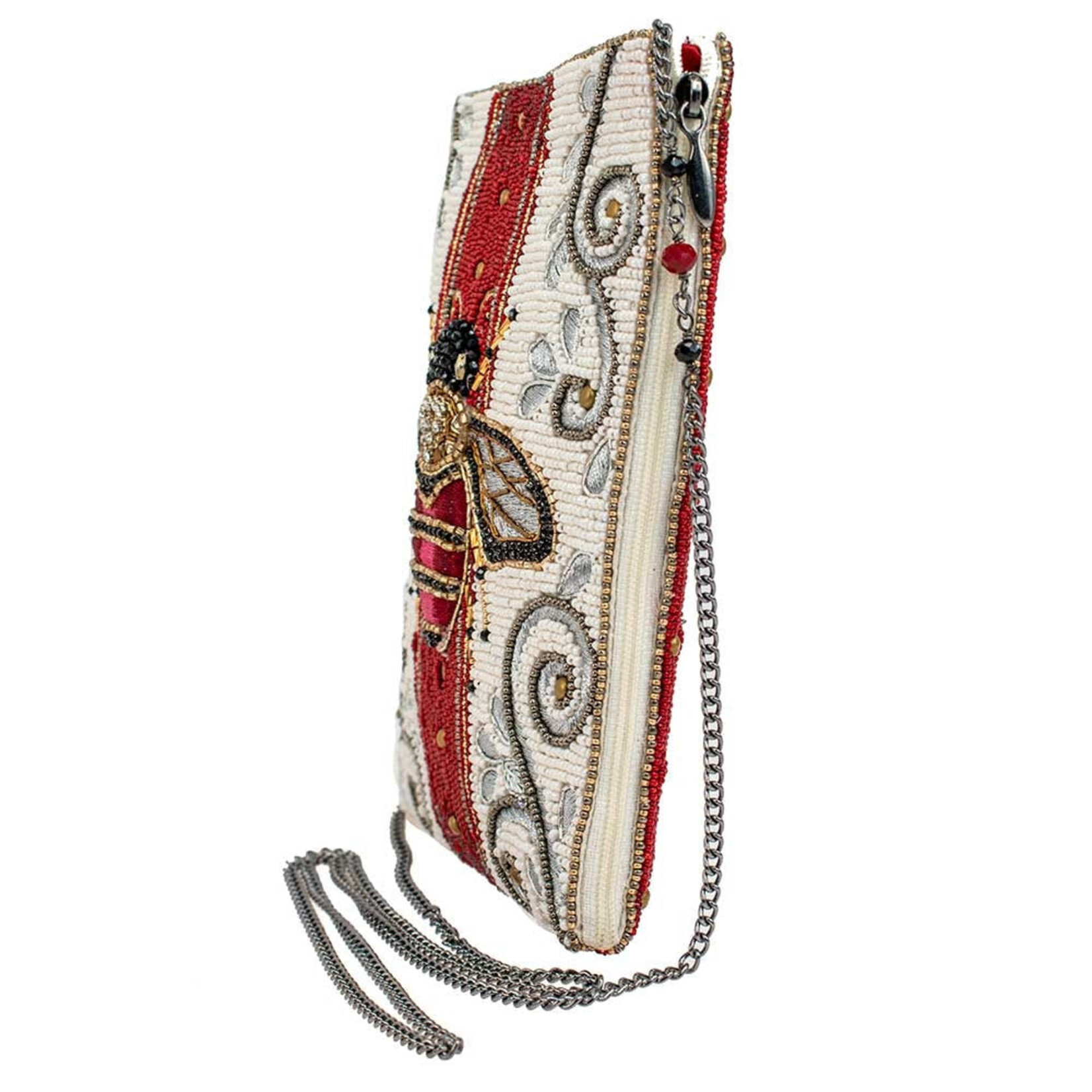 Mary Frances Accessories MINI S002-329 Royal Bee Beaded Bee Motif Mini Crossbody