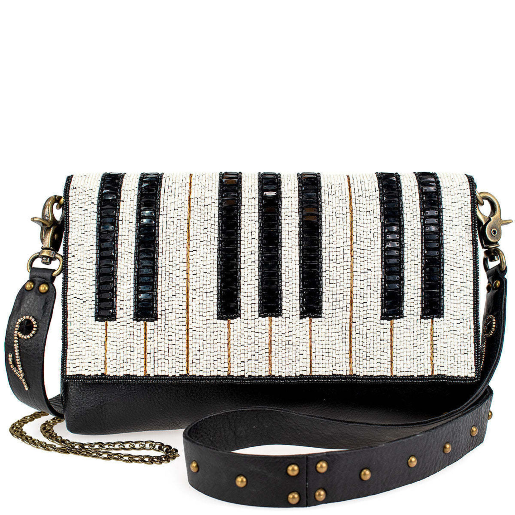 Mary Frances Accessories BAG N612 Keynote Beaded Piano Keys Crossbody