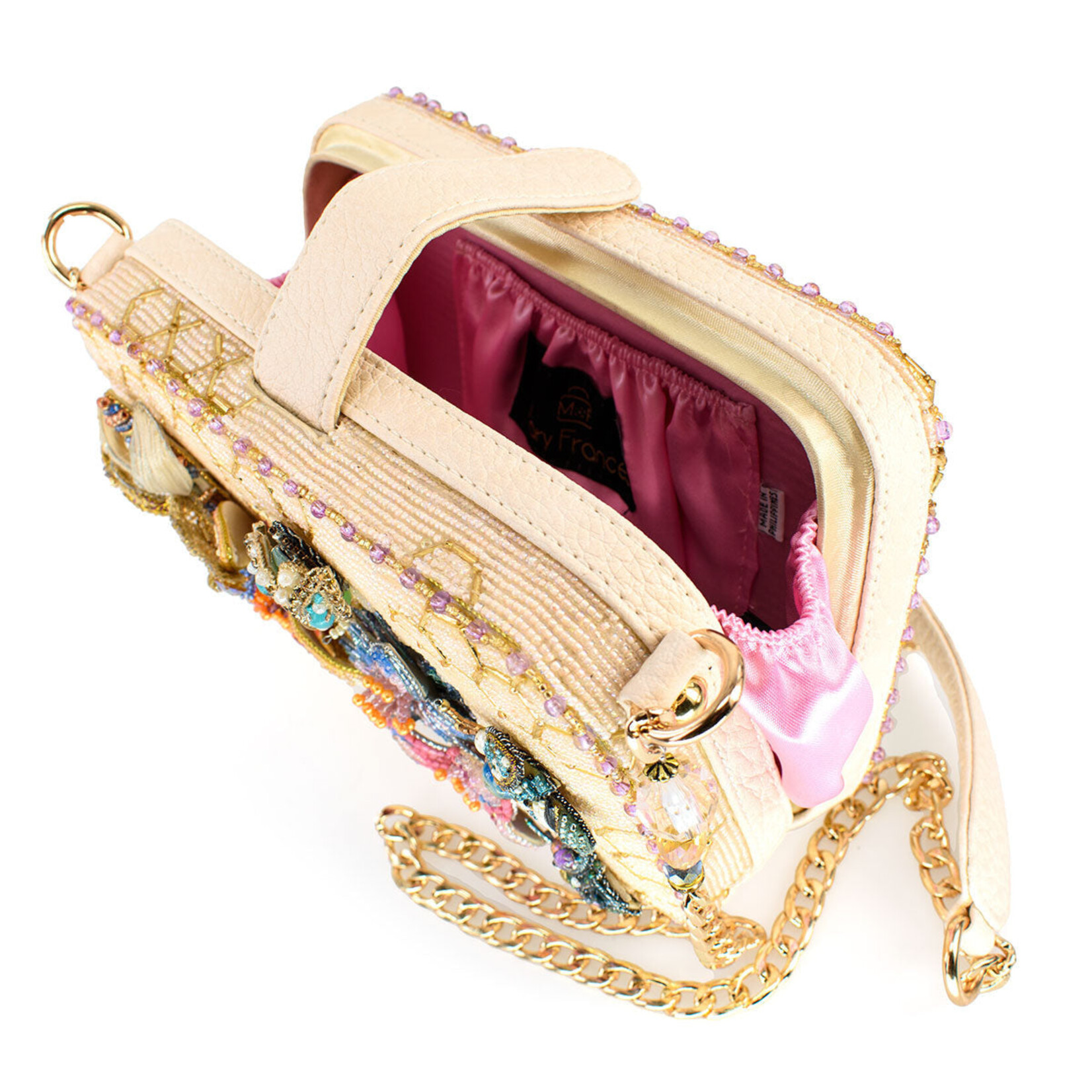 Mary Frances Accessories BAG 24-153 Garden Buzz Honeycomb and Winged Creatures Shoulder Bag