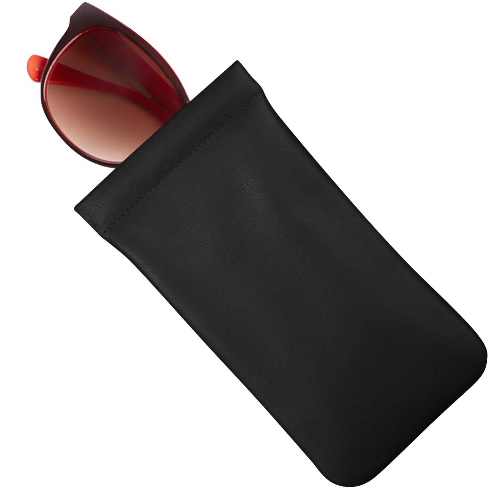 Leather Handbags and Accessories 6304 Black - Frame Glasses Case