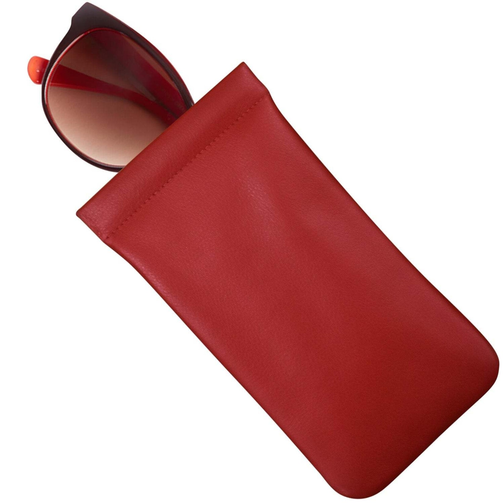 Leather Handbags and Accessories 6304 Red - Frame Glasses Case
