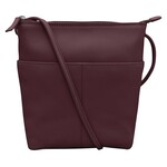 Leather Handbags and Accessories 6661 Eggplant - Midi Sac