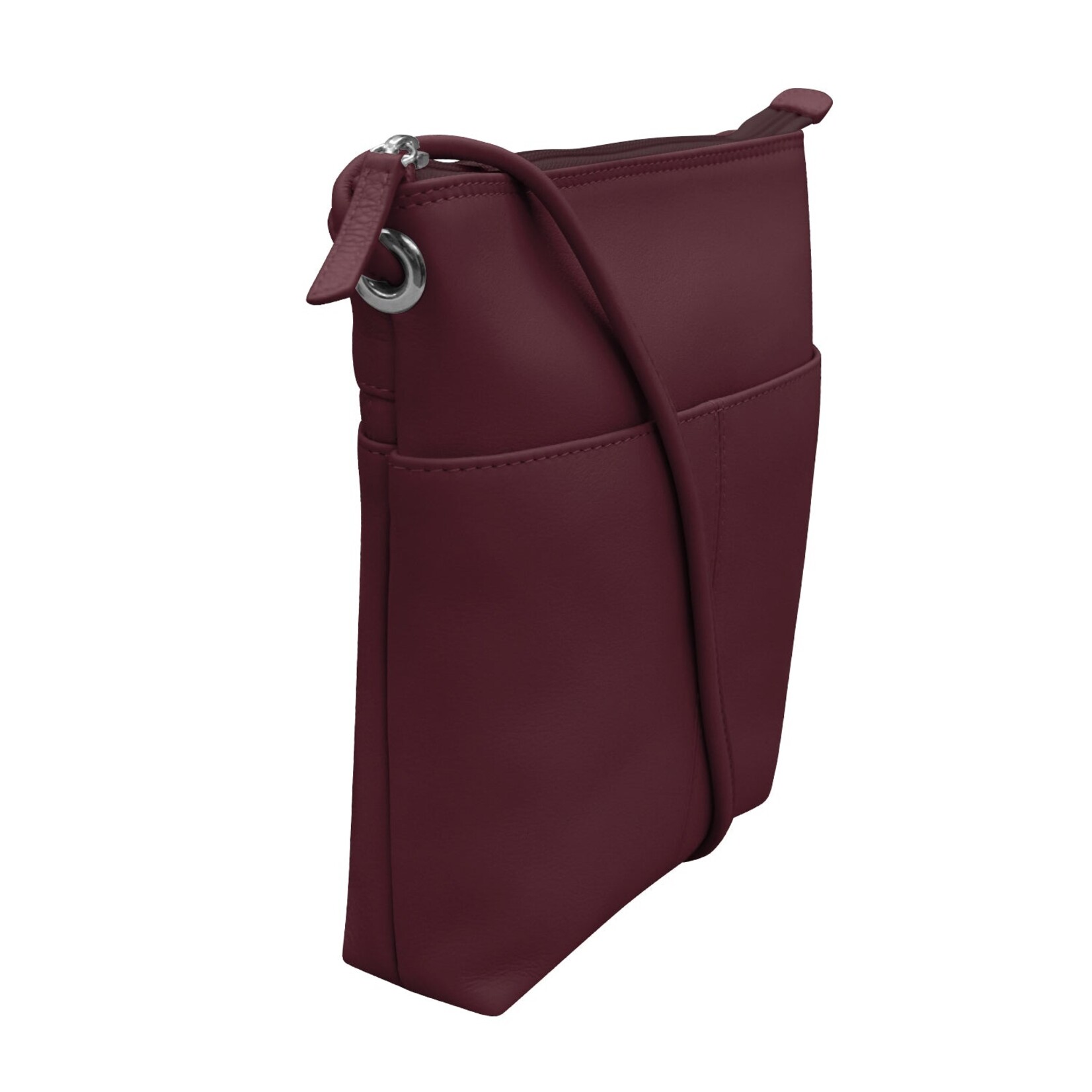 Leather Handbags and Accessories 6661 Eggplant - Midi Sac