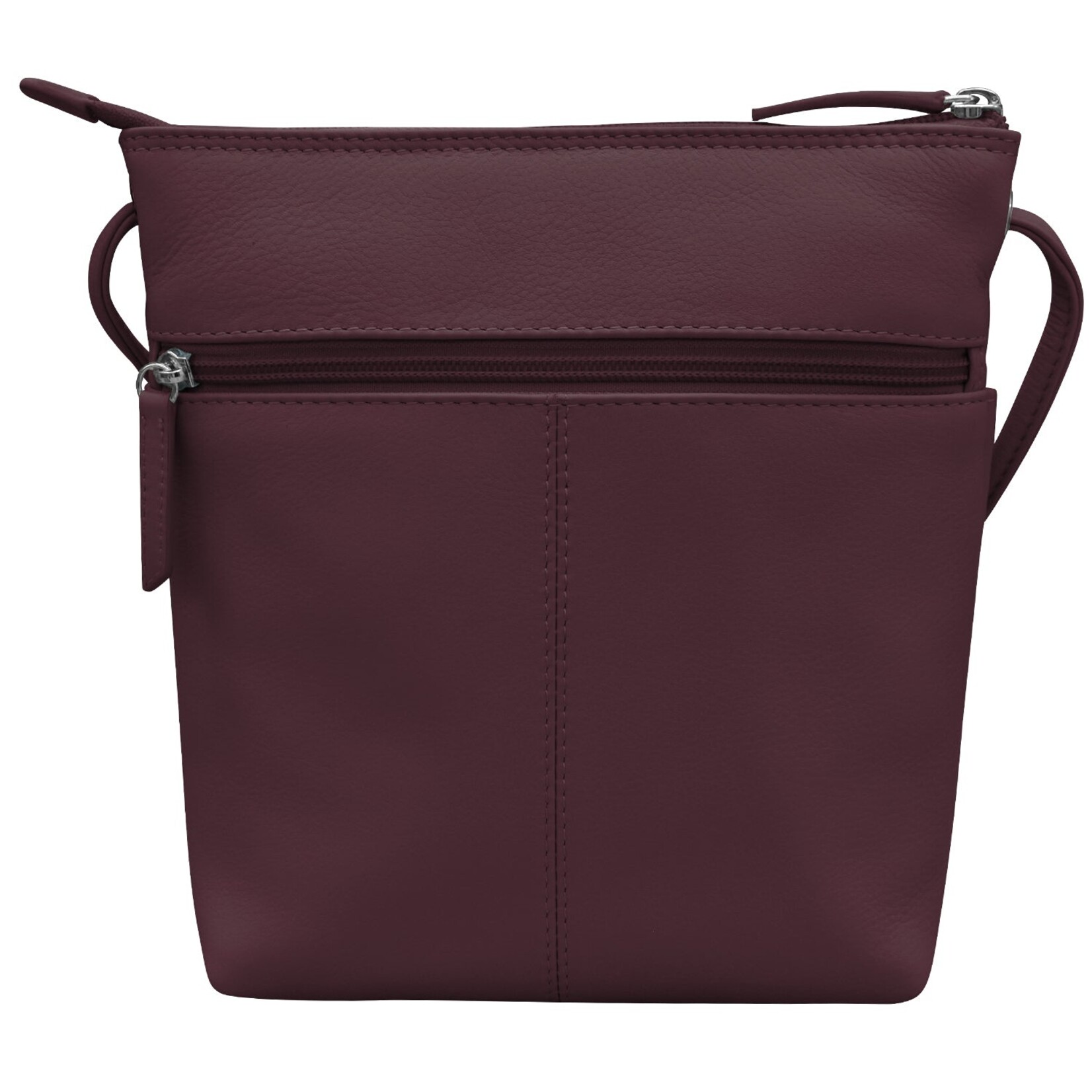 Leather Handbags and Accessories 6661 Eggplant - Midi Sac