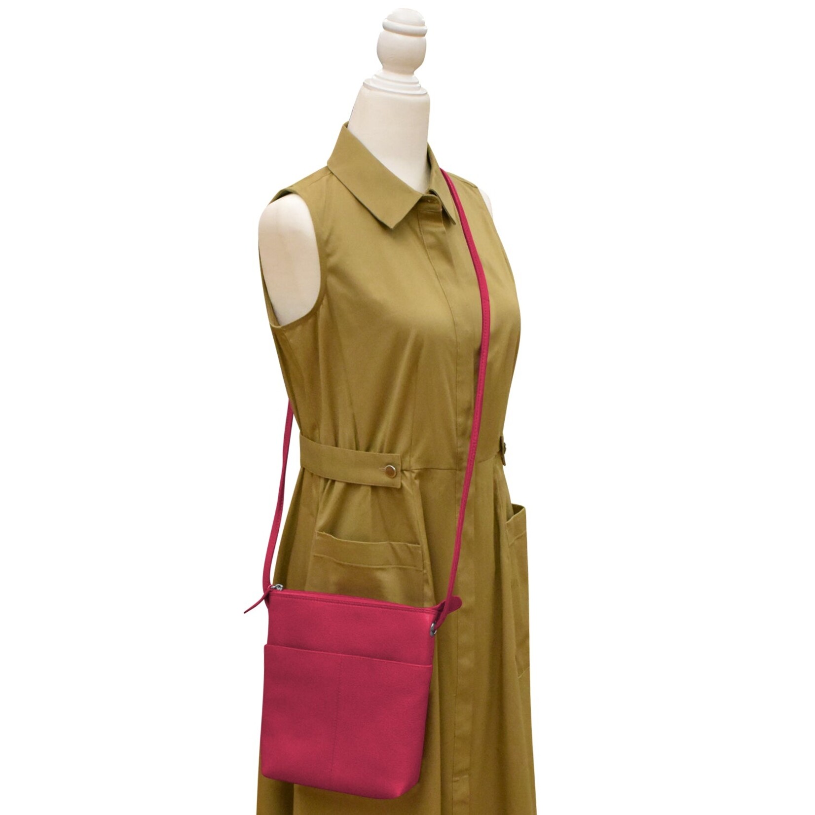 Leather Handbags and Accessories 6661 Eggplant - Midi Sac
