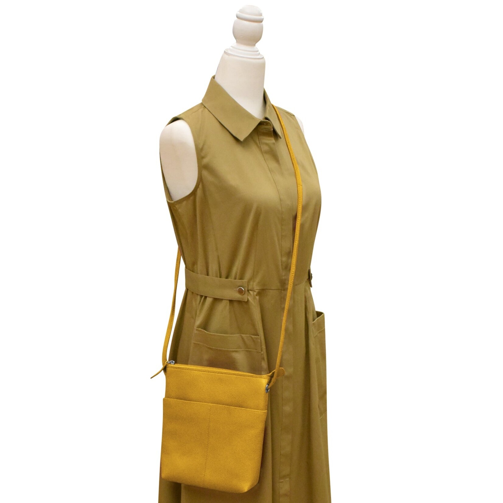 Leather Handbags and Accessories 6661 Yellow - Midi Sac
