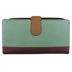 Leather Handbags and Accessories 7420 Sage Multi - Leather RFID Smartphone Wallet