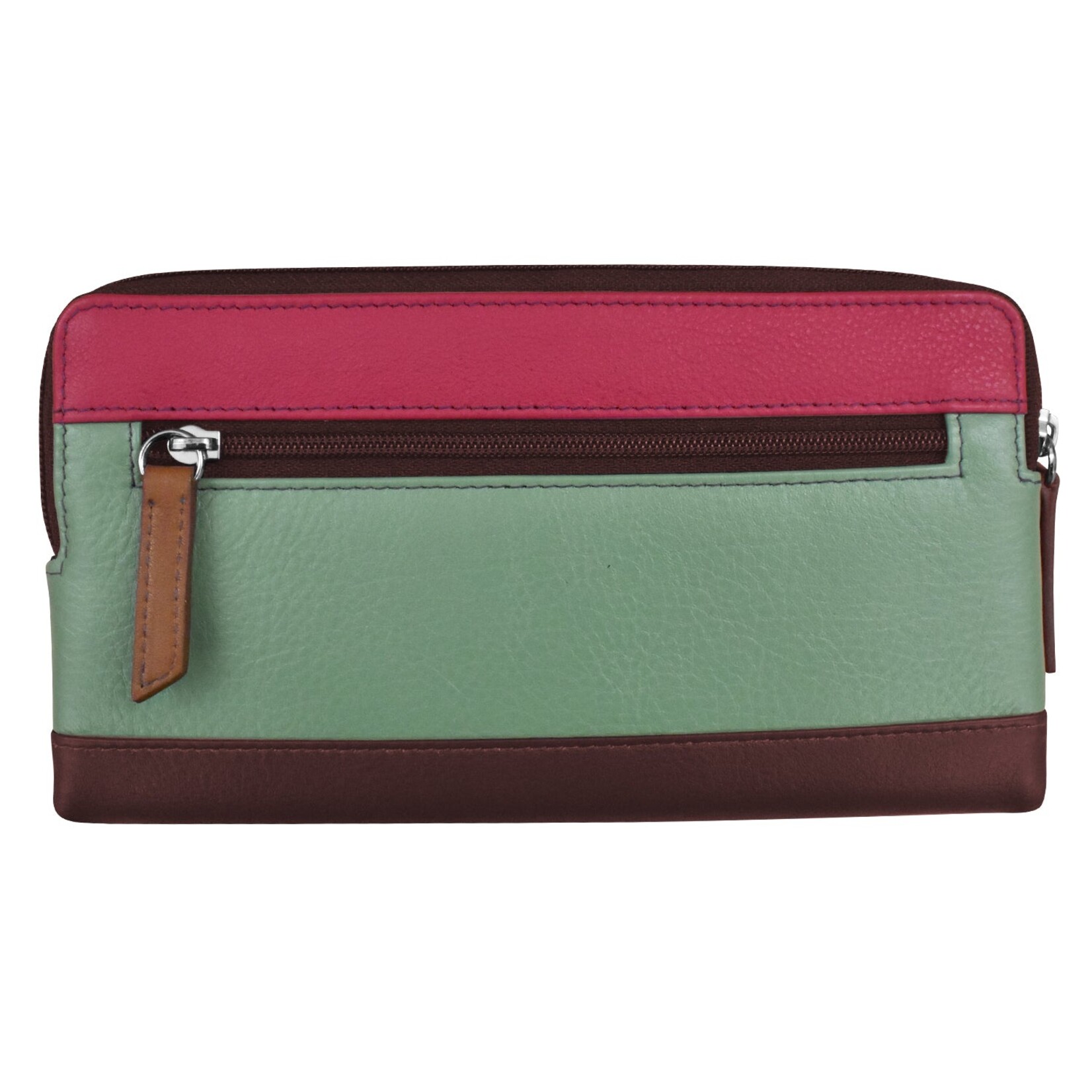 Leather Handbags and Accessories 7420 Sage Multi - Leather RFID Smartphone Wallet