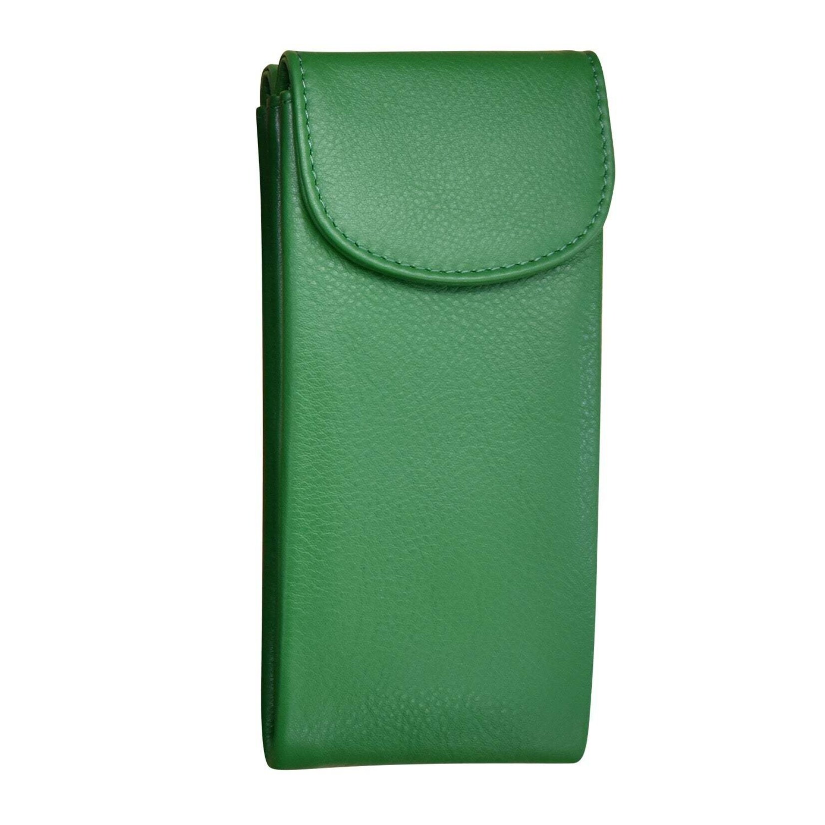 Leather Handbags and Accessories 6470 Emerald - Double Flap Eyeglass Case