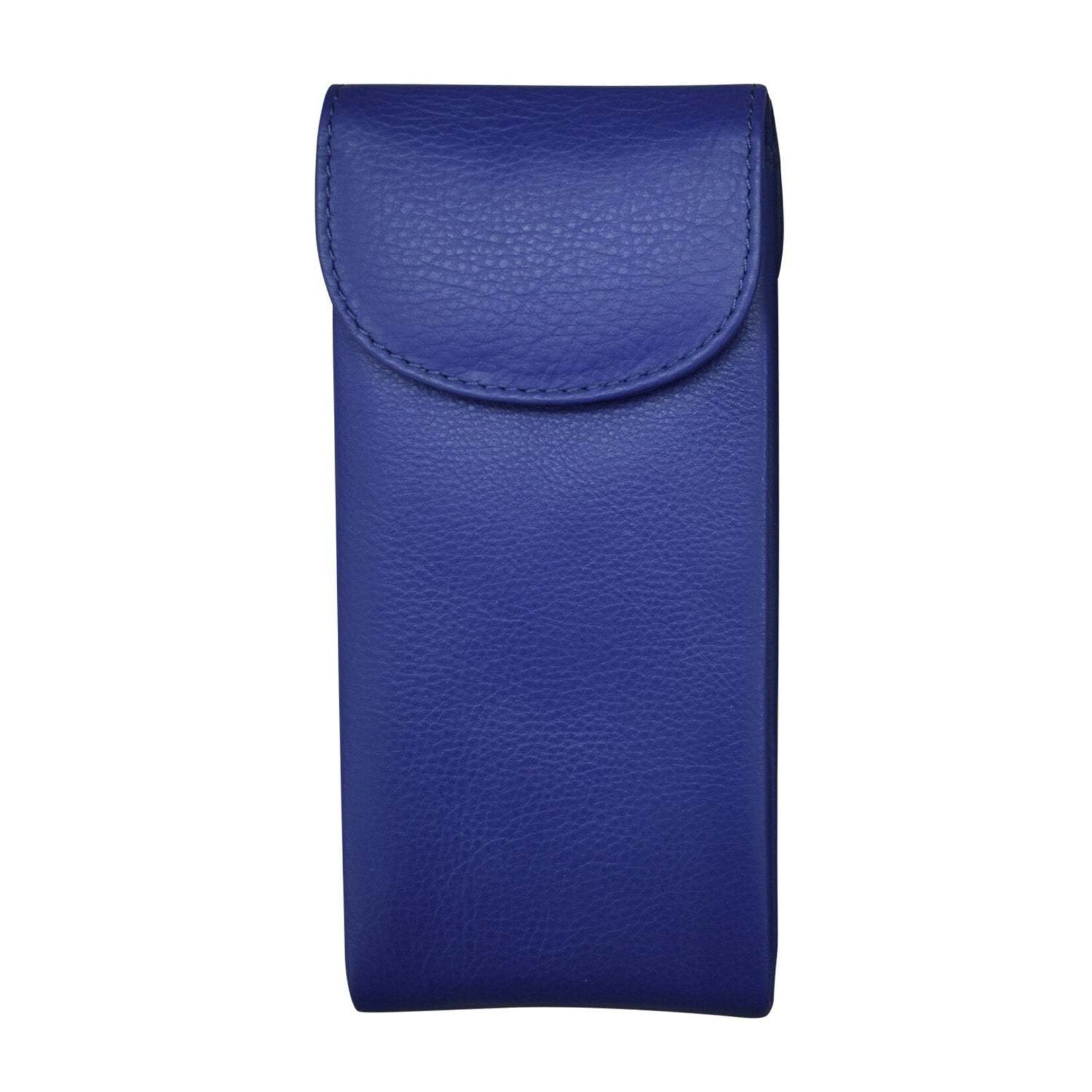 Leather Handbags and Accessories 6470 Cobalt - Double Flap Eyeglass Case