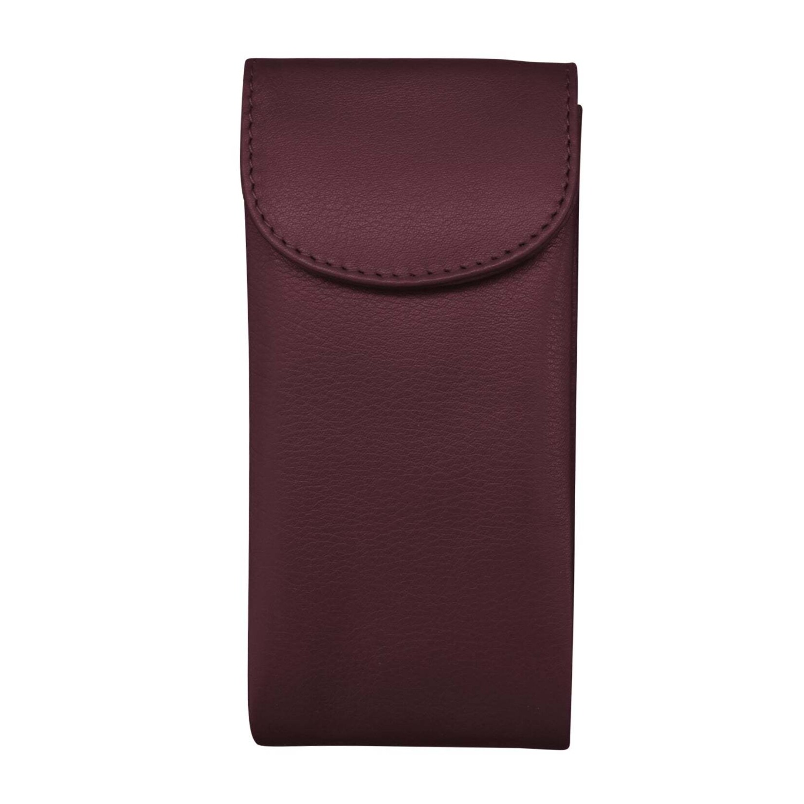 Leather Handbags and Accessories 6470 Eggplant - Double Flap Eyeglass Case
