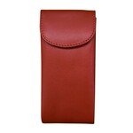Leather Handbags and Accessories 6470 Red - Double Flap Eyeglass Case