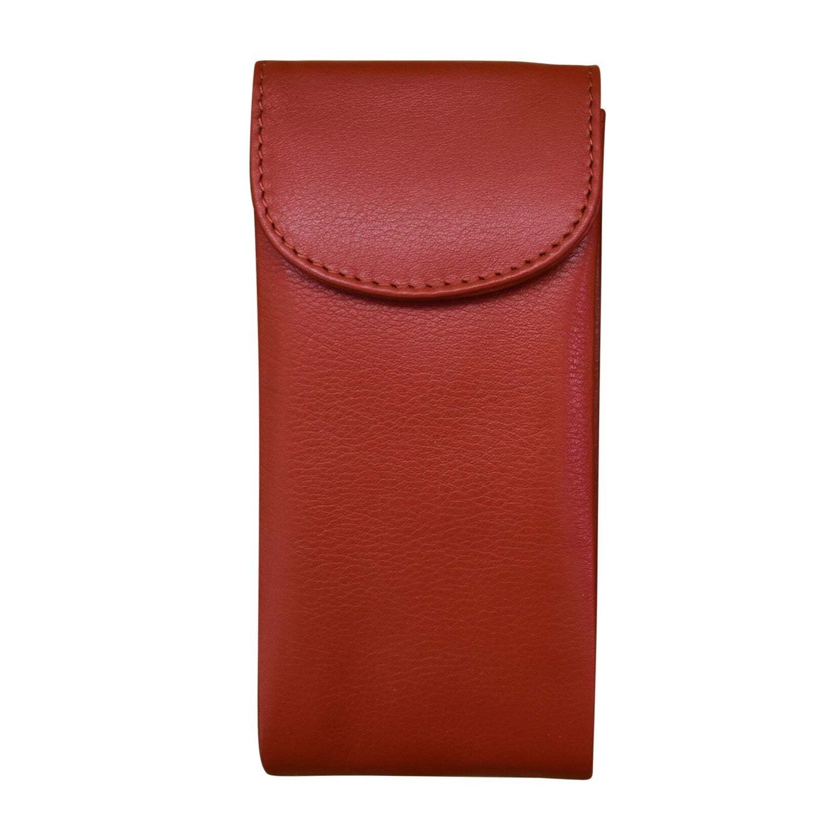 Leather Handbags and Accessories 6470 Red - Double Flap Eyeglass Case