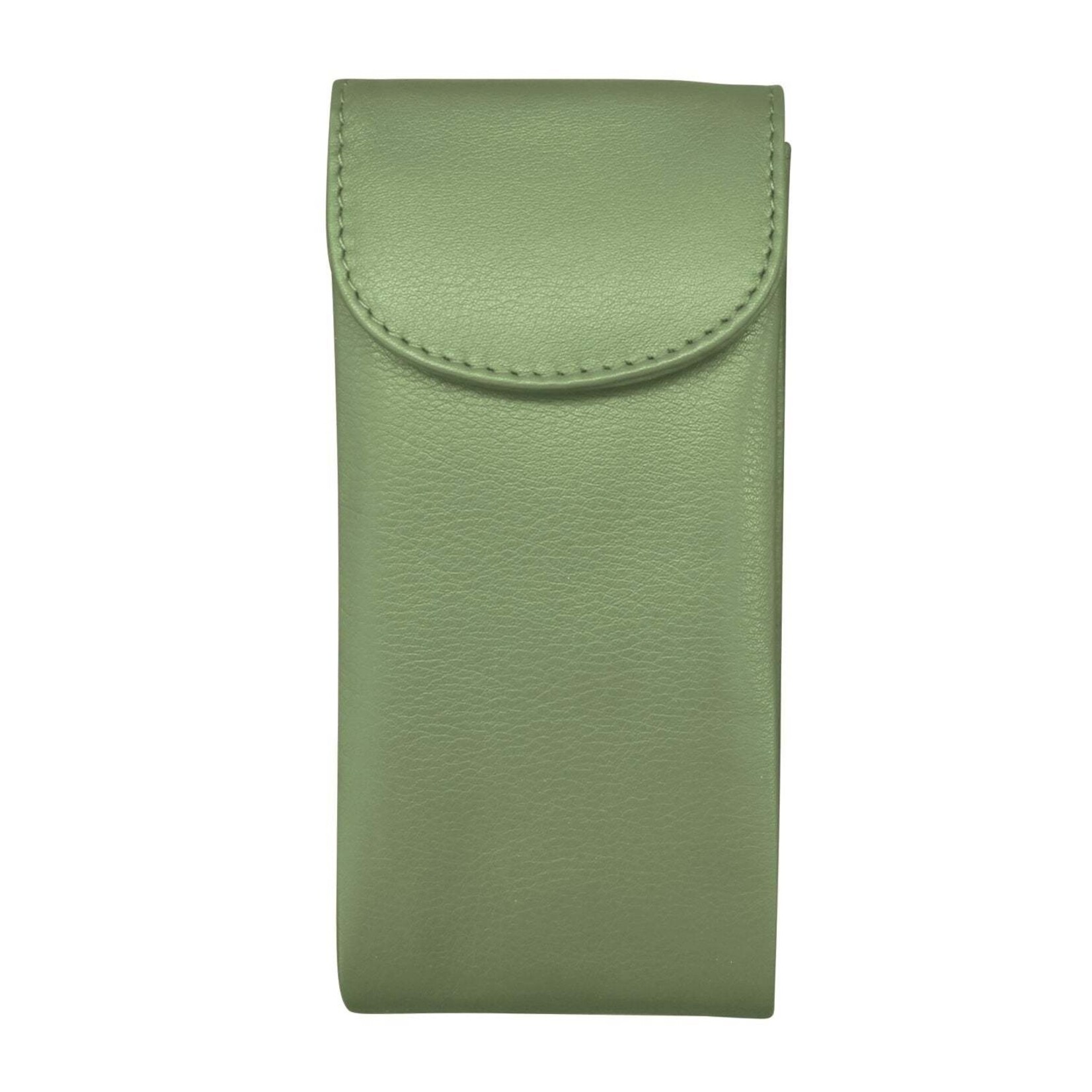 Leather Handbags and Accessories 6470 Sage - Double Flap Eyeglass Case