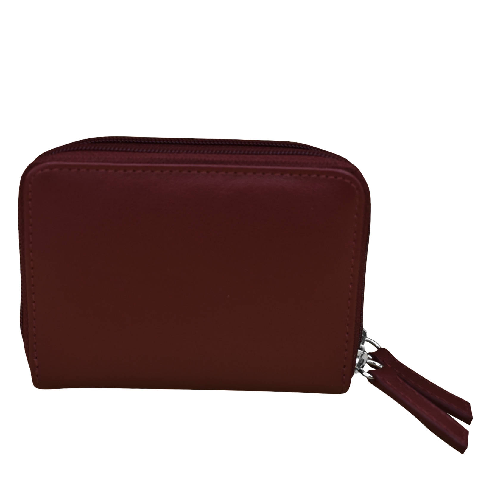 Leather Handbags and Accessories 6714 Eggplant - RFID Double Zip Accordion Card Holder