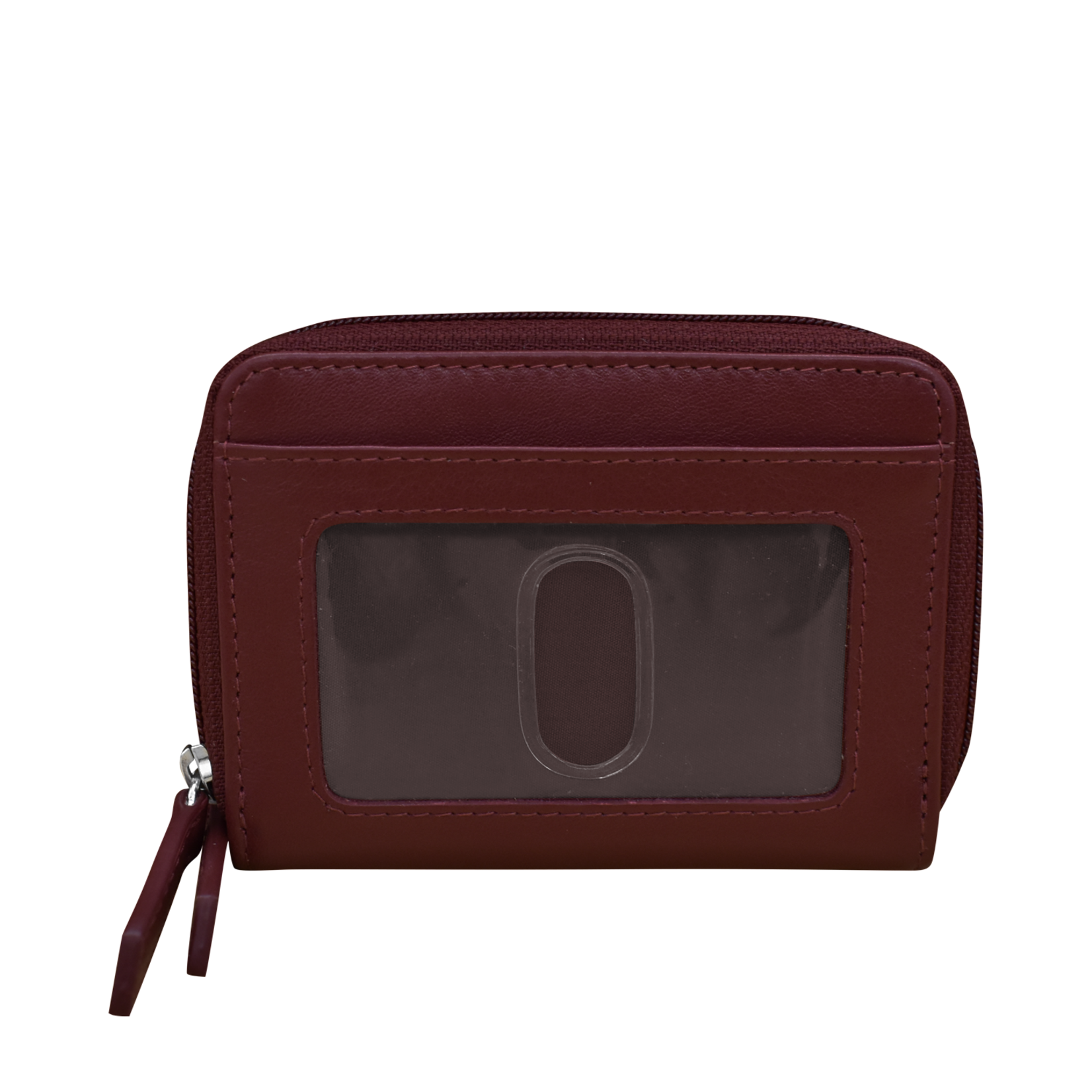 Leather Handbags and Accessories 6714 Eggplant - RFID Double Zip Accordion Card Holder