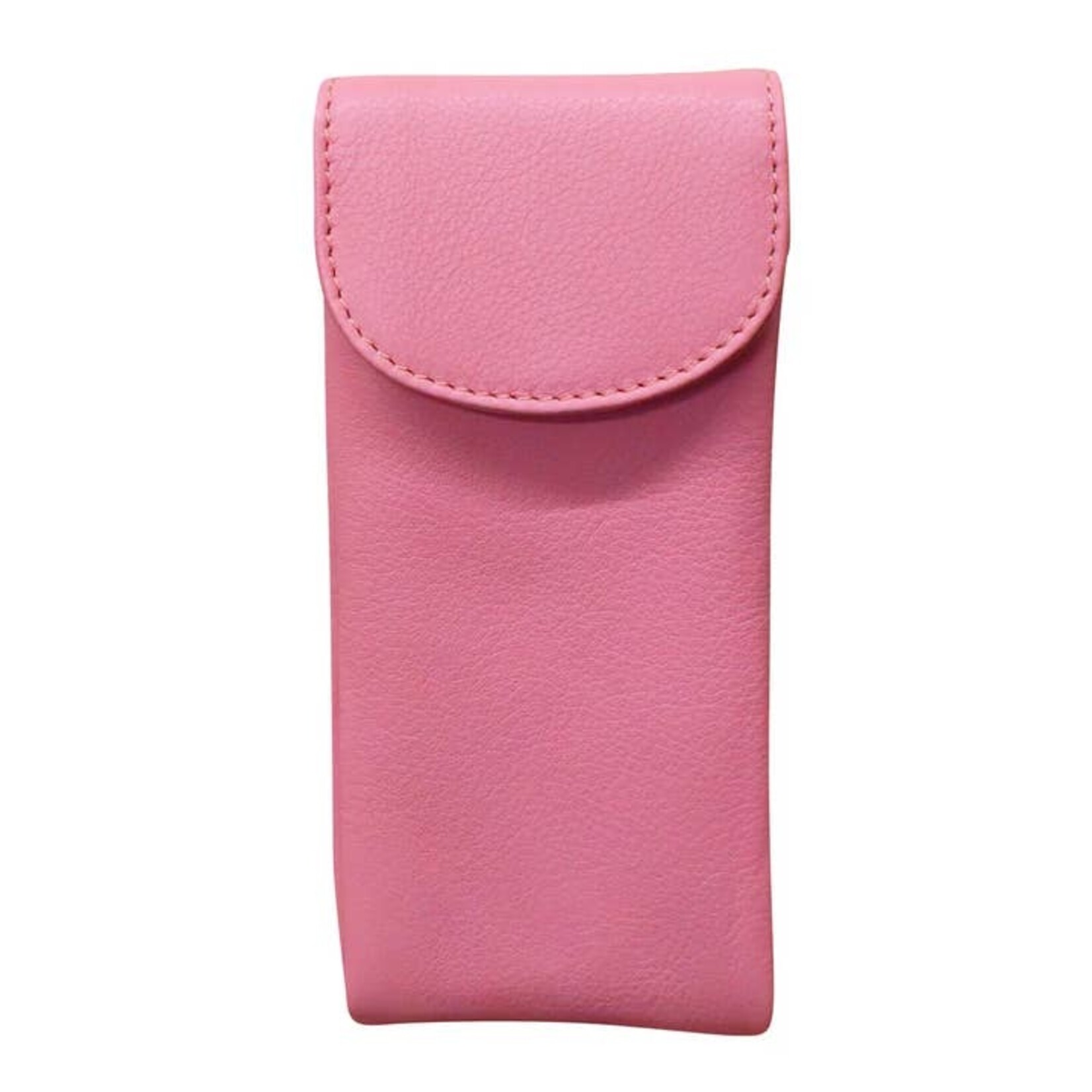 Leather Handbags and Accessories 6470 Flamingo Pink - Double Flap Eyeglass Case