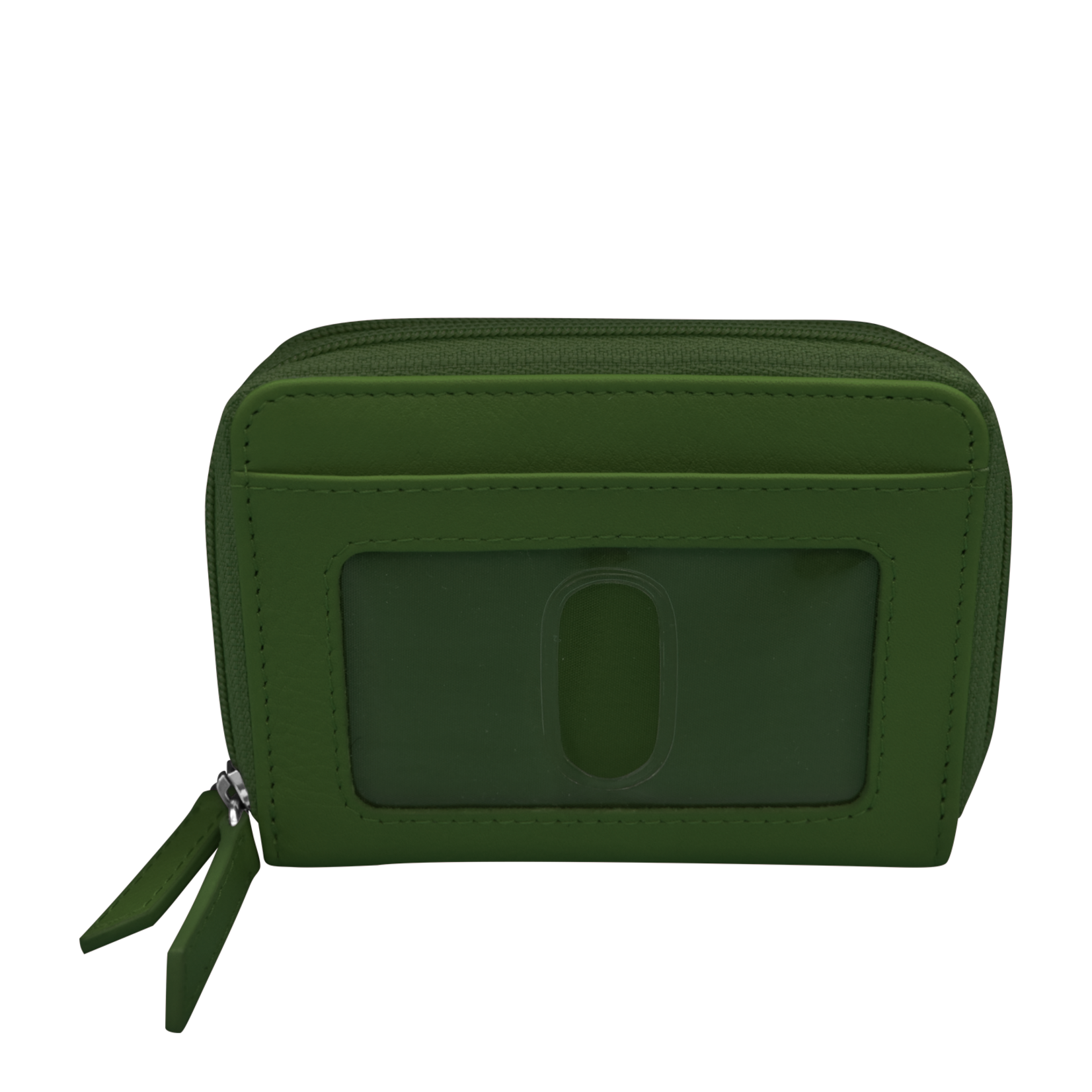 Leather Handbags and Accessories 6714 Hunter Green - RFID Double Zip Accordion Card Holder