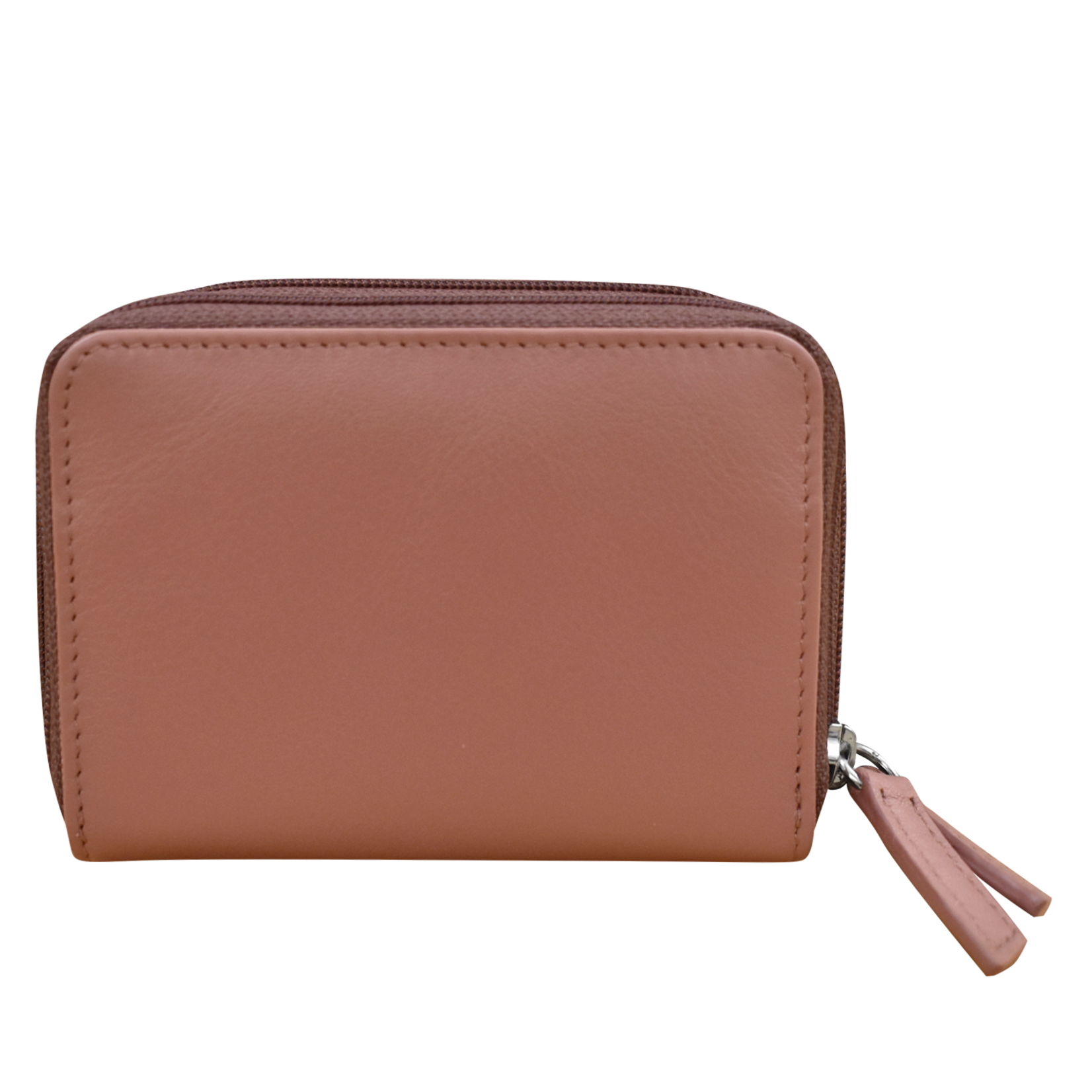 Leather Handbags and Accessories 6714 Mauve - RFID Double Zip Accordion Card Holder
