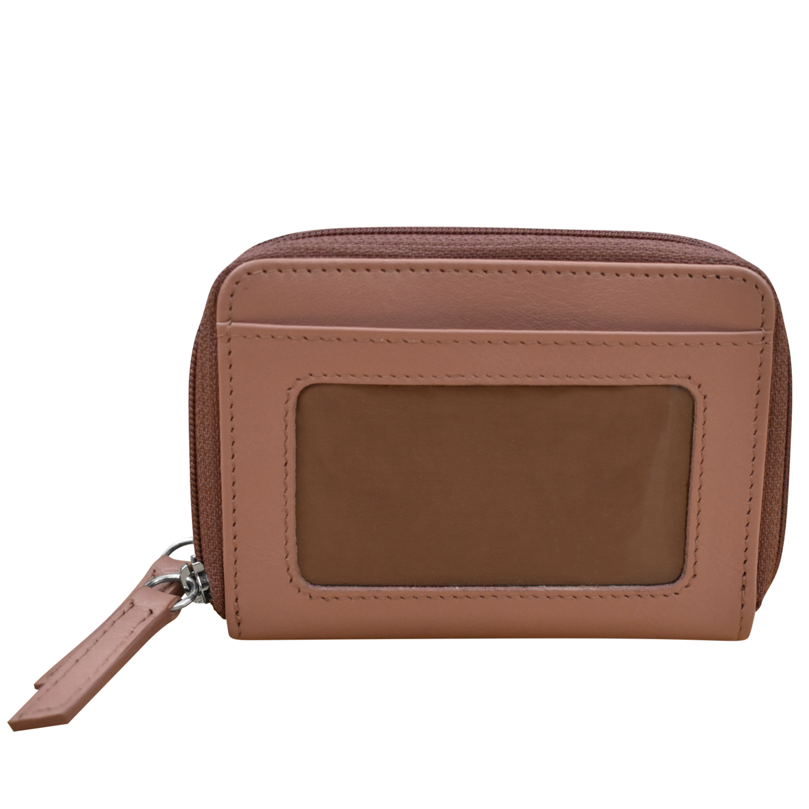 Leather Handbags and Accessories 6714 Mauve - RFID Double Zip Accordion Card Holder