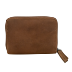 Leather Handbags and Accessories 6714 Rustic Brown - RFID Double Zip Accordion Card Holder