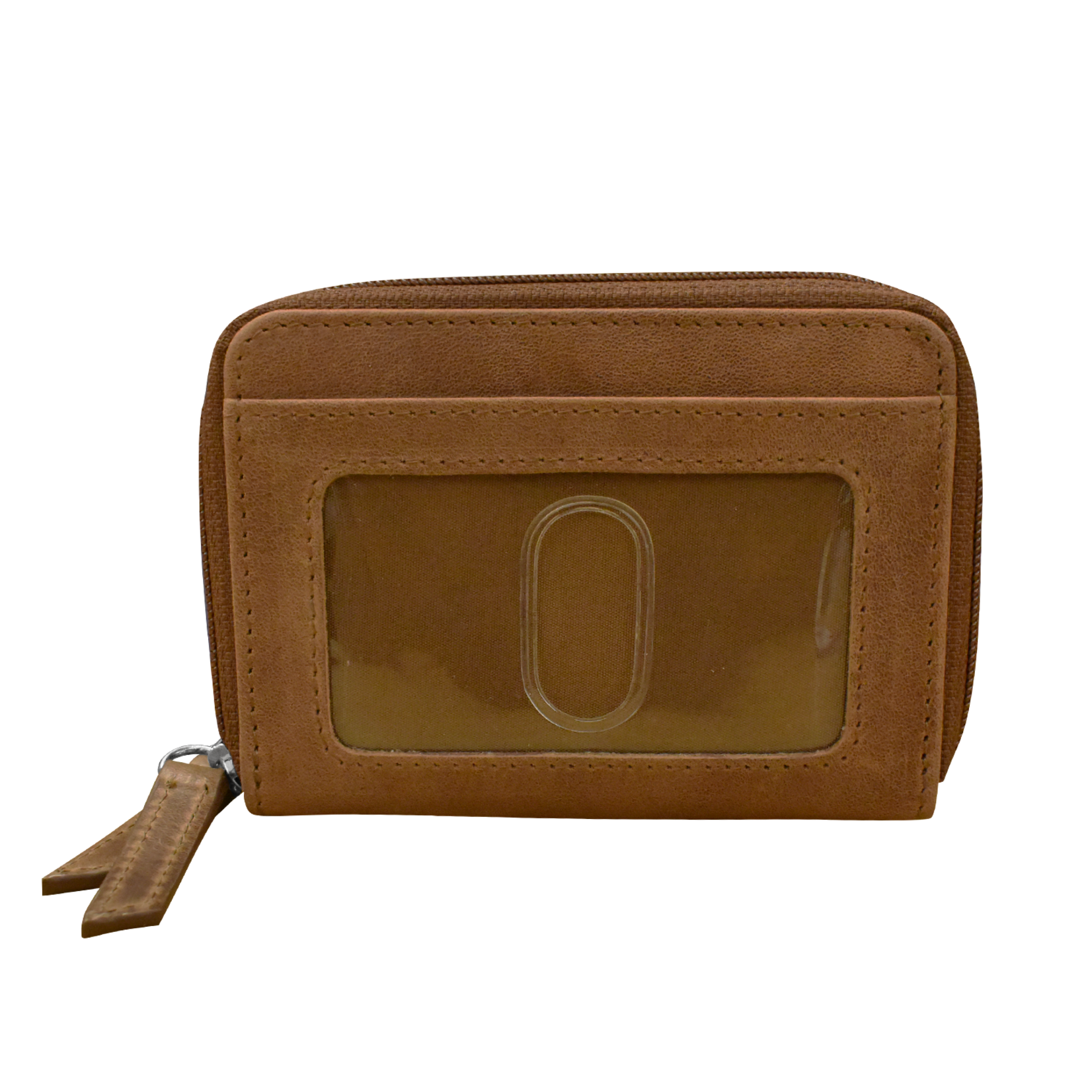 Leather Handbags and Accessories 6714 Rustic Brown - RFID Double Zip Accordion Card Holder