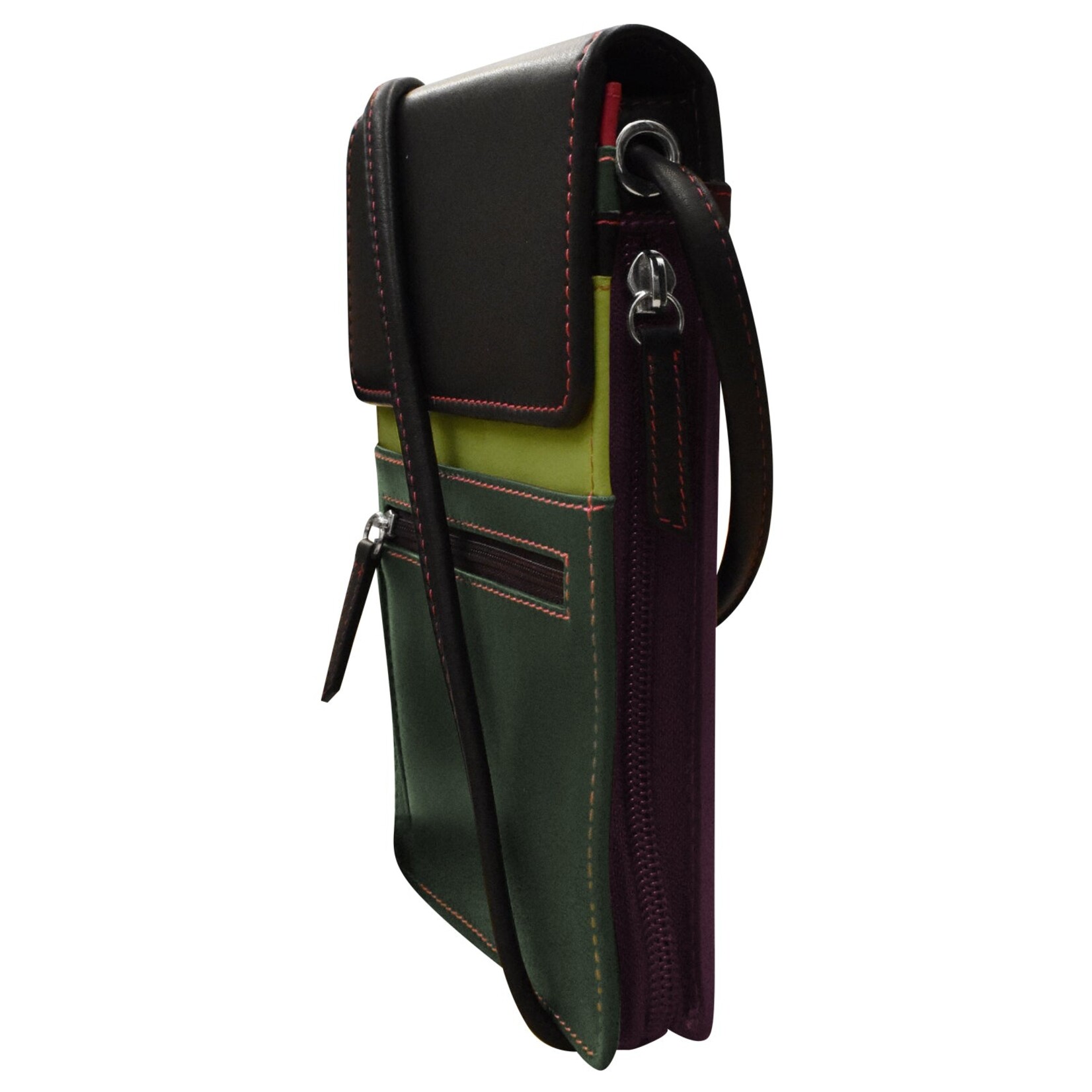 Leather Handbags and Accessories 6824 Forest Multi - Organizer On String