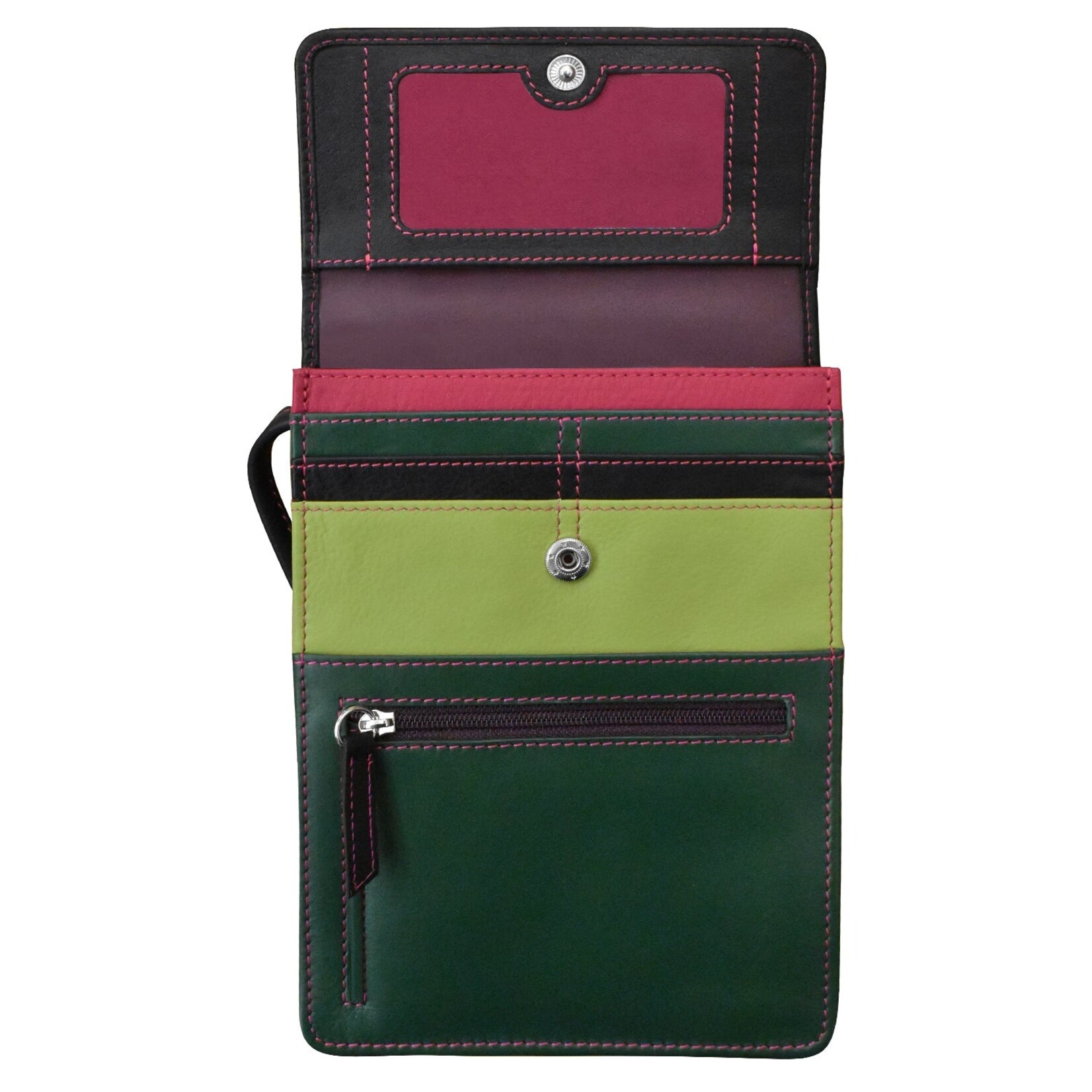 Leather Handbags and Accessories 6824 Forest Multi - Organizer On String