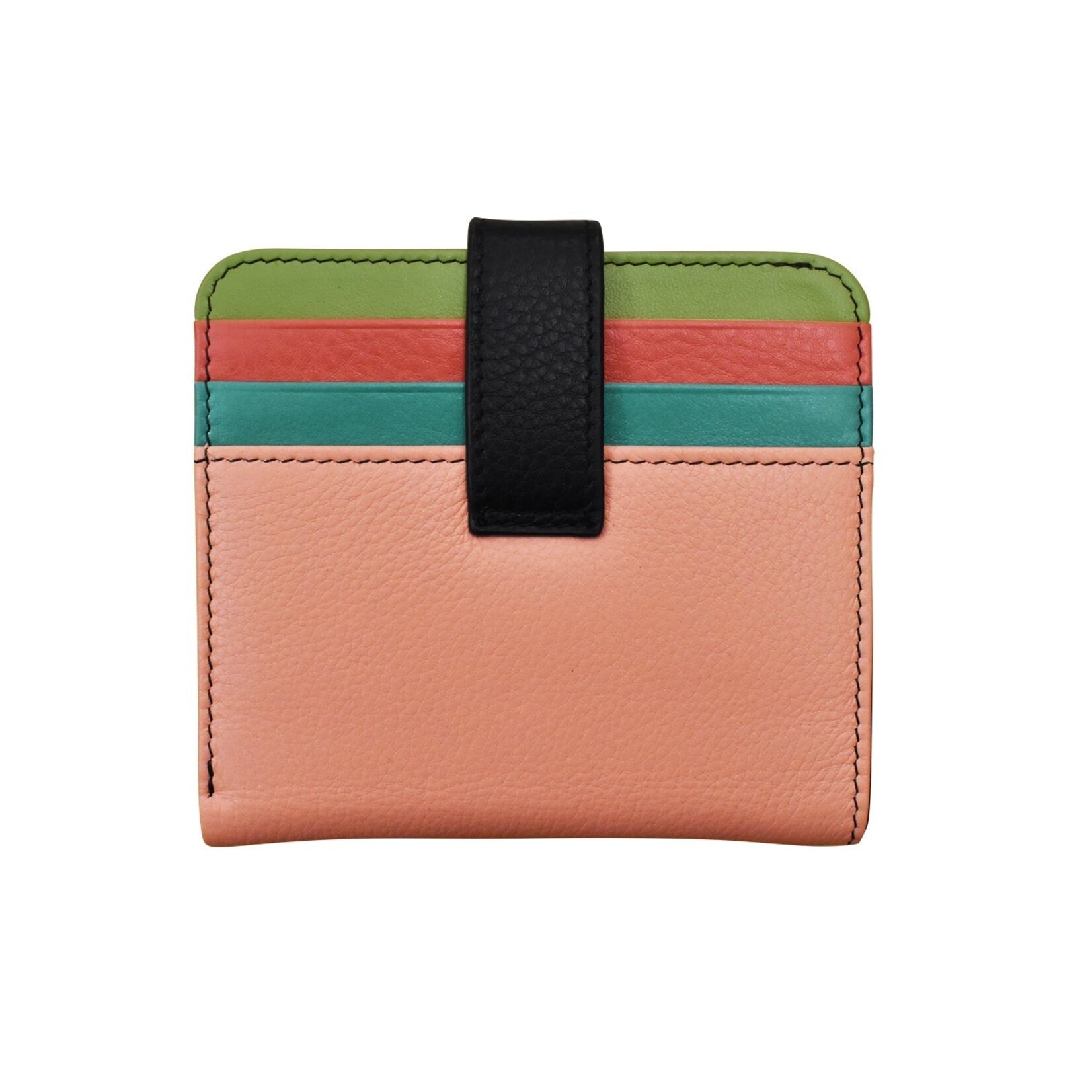 Leather Handbags and Accessories 7301 Peach Multi - RFID Small Wallet