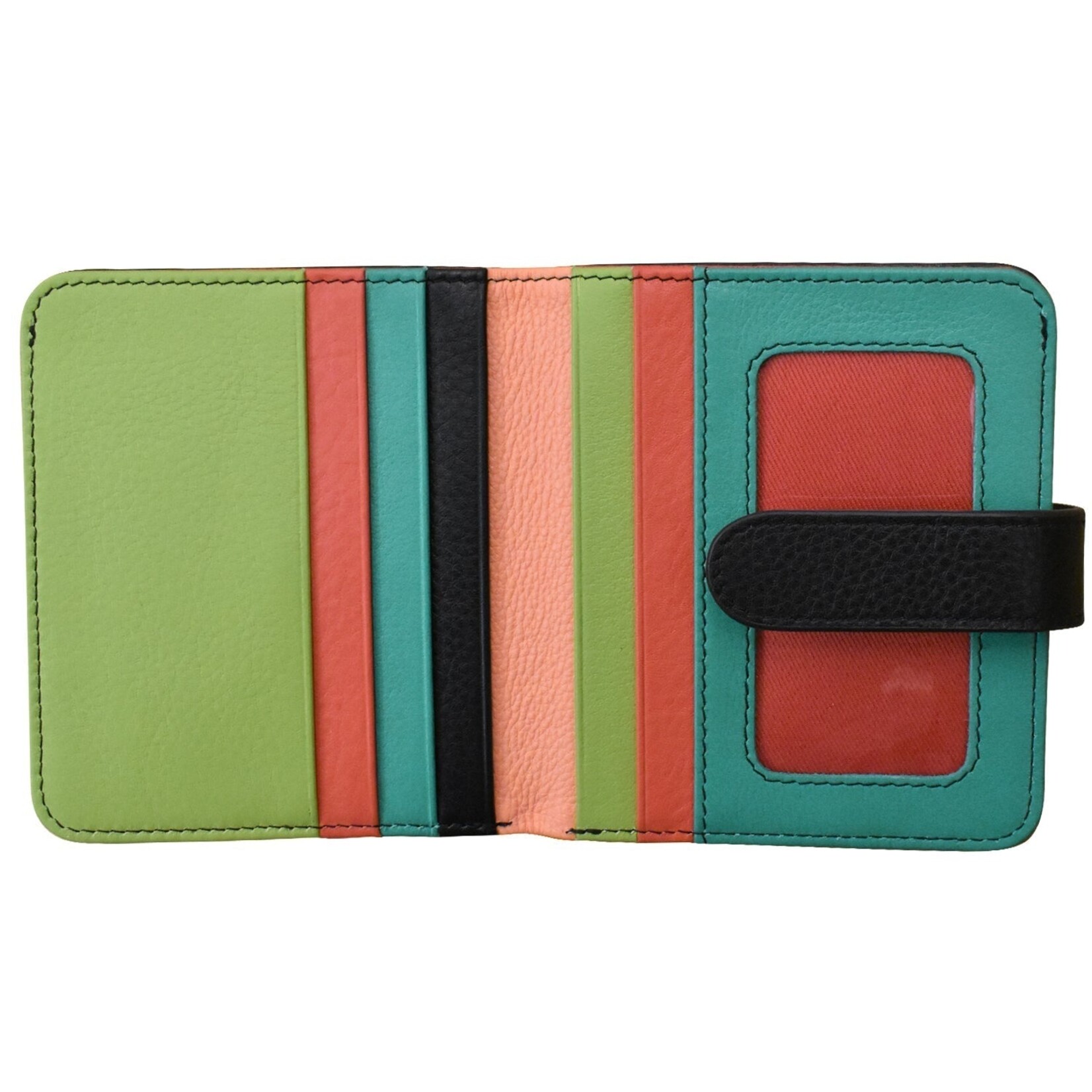 Leather Handbags and Accessories 7301 Peach Multi - RFID Small Wallet