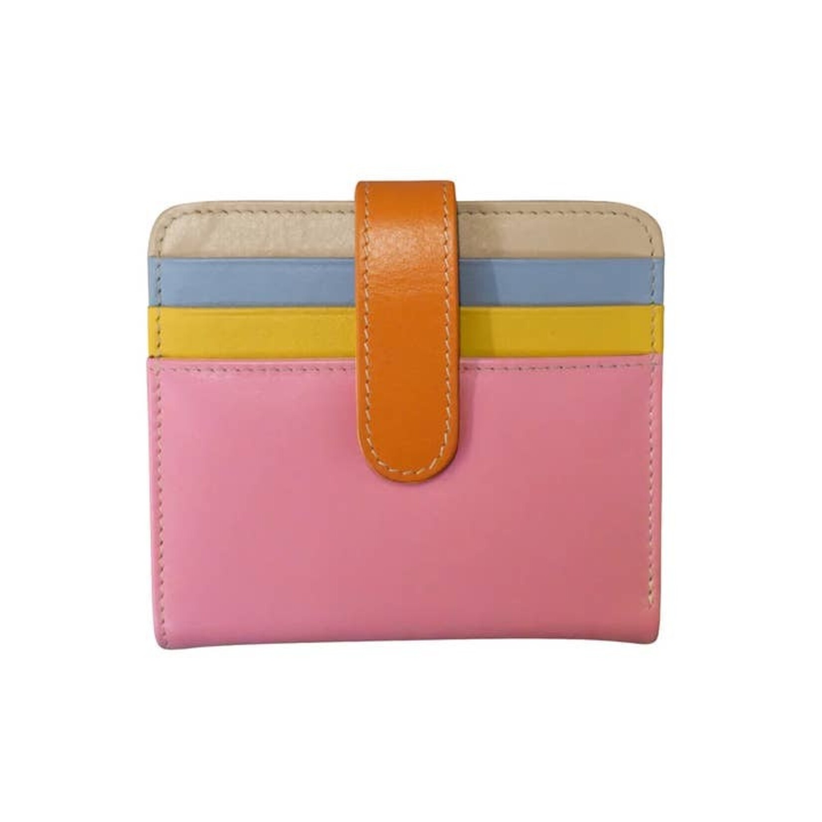 Leather Handbags and Accessories 7301 Pink Rainbow - RFID Small Wallet