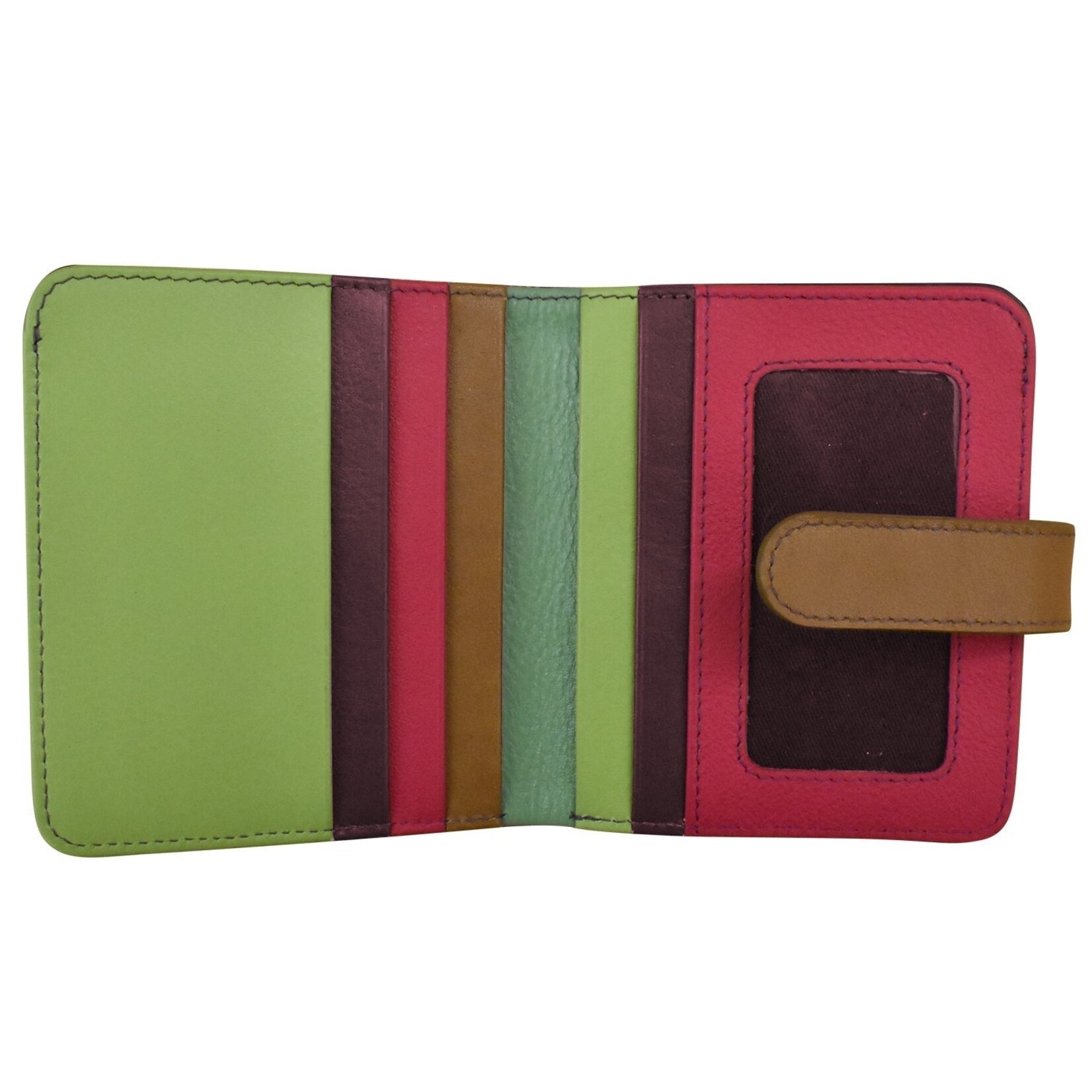 Leather Handbags and Accessories 7301 Sage Multi - RFID Small Wallet
