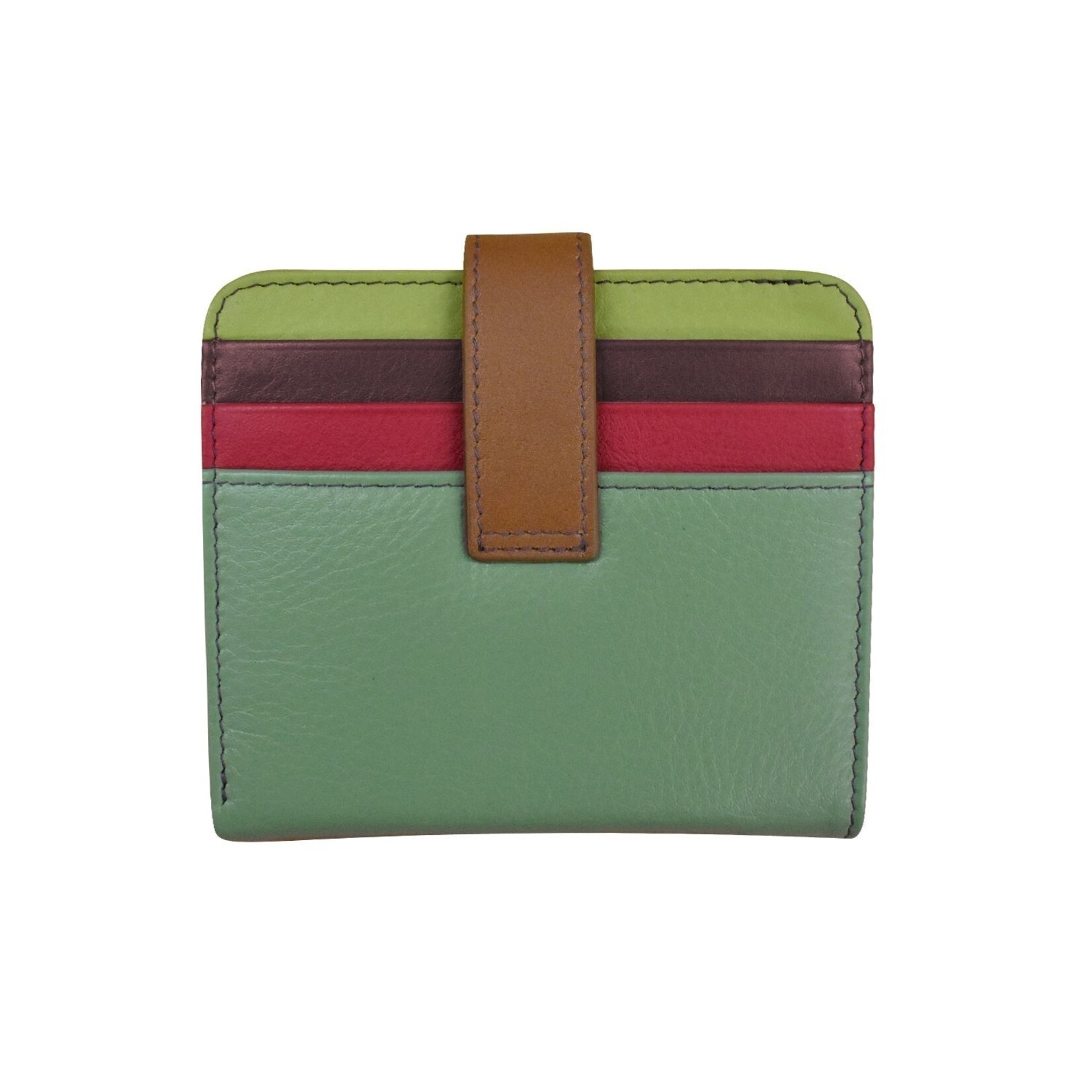 Leather Handbags and Accessories 7301 Sage Multi - RFID Small Wallet