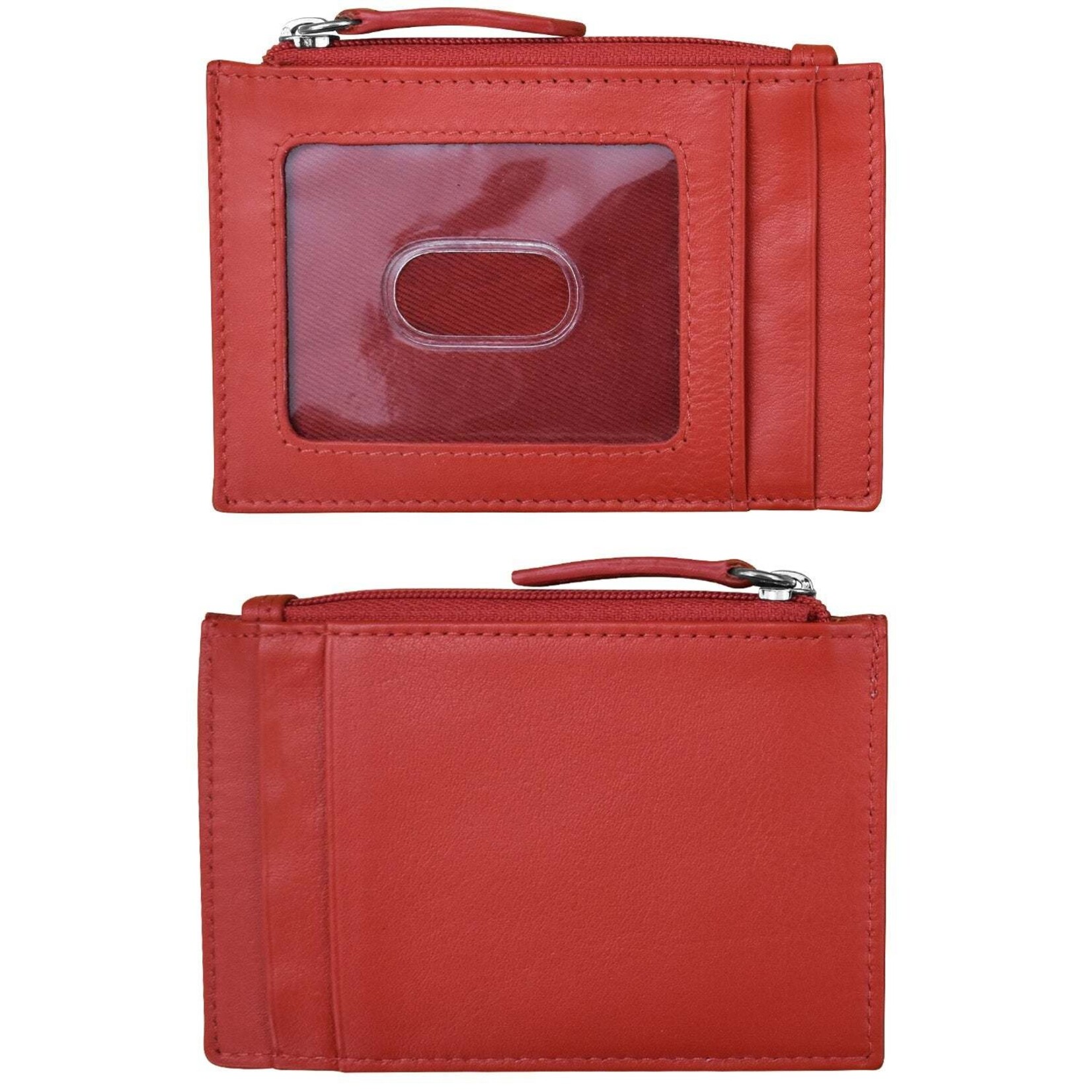 Leather Handbags and Accessories 7416 Cherry Red - RFID Card Holder