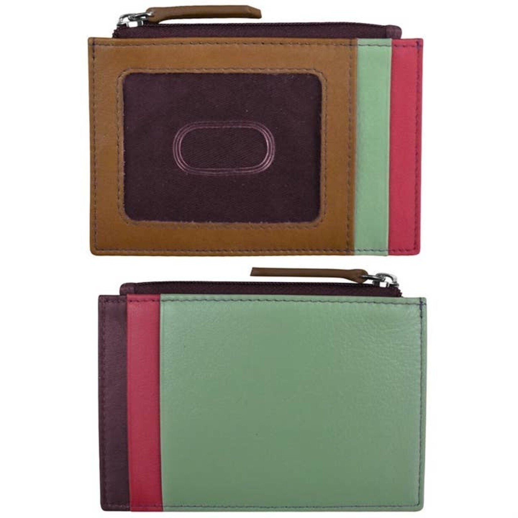 Leather Handbags and Accessories 7416 Sage Multi - RFID Card Holder