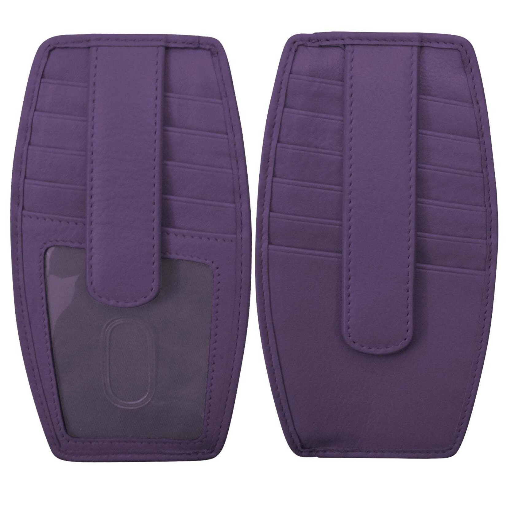 Leather Handbags and Accessories 7804 Purple - Leather Card Holder