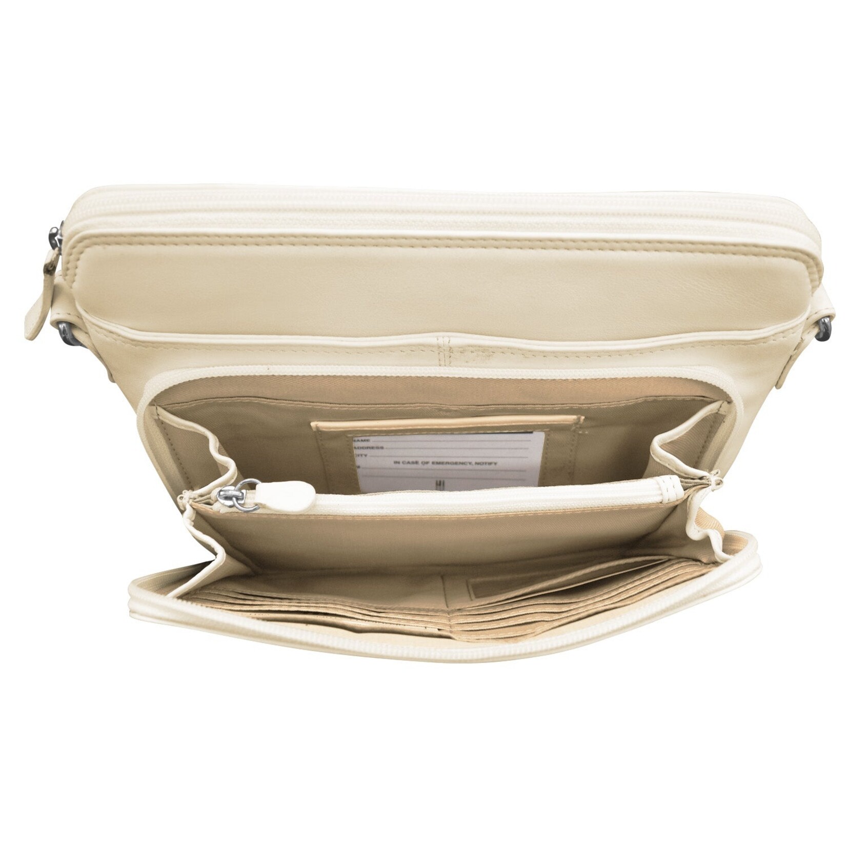 Leather Handbags and Accessories 6333 Bone - Organizer Bag