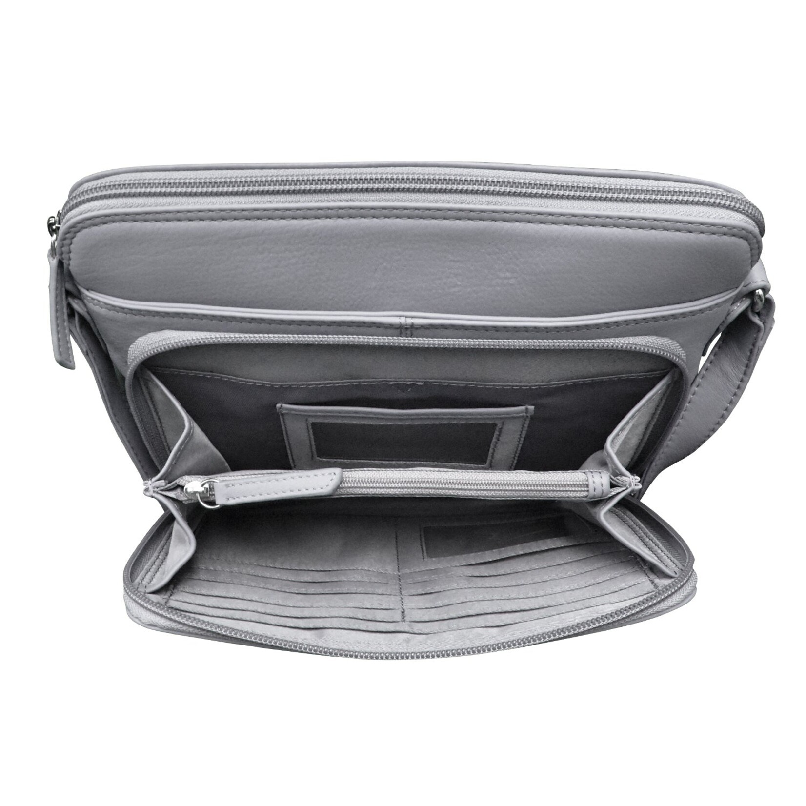 Leather Handbags and Accessories 6333 Cool Grey - Organizer Bag