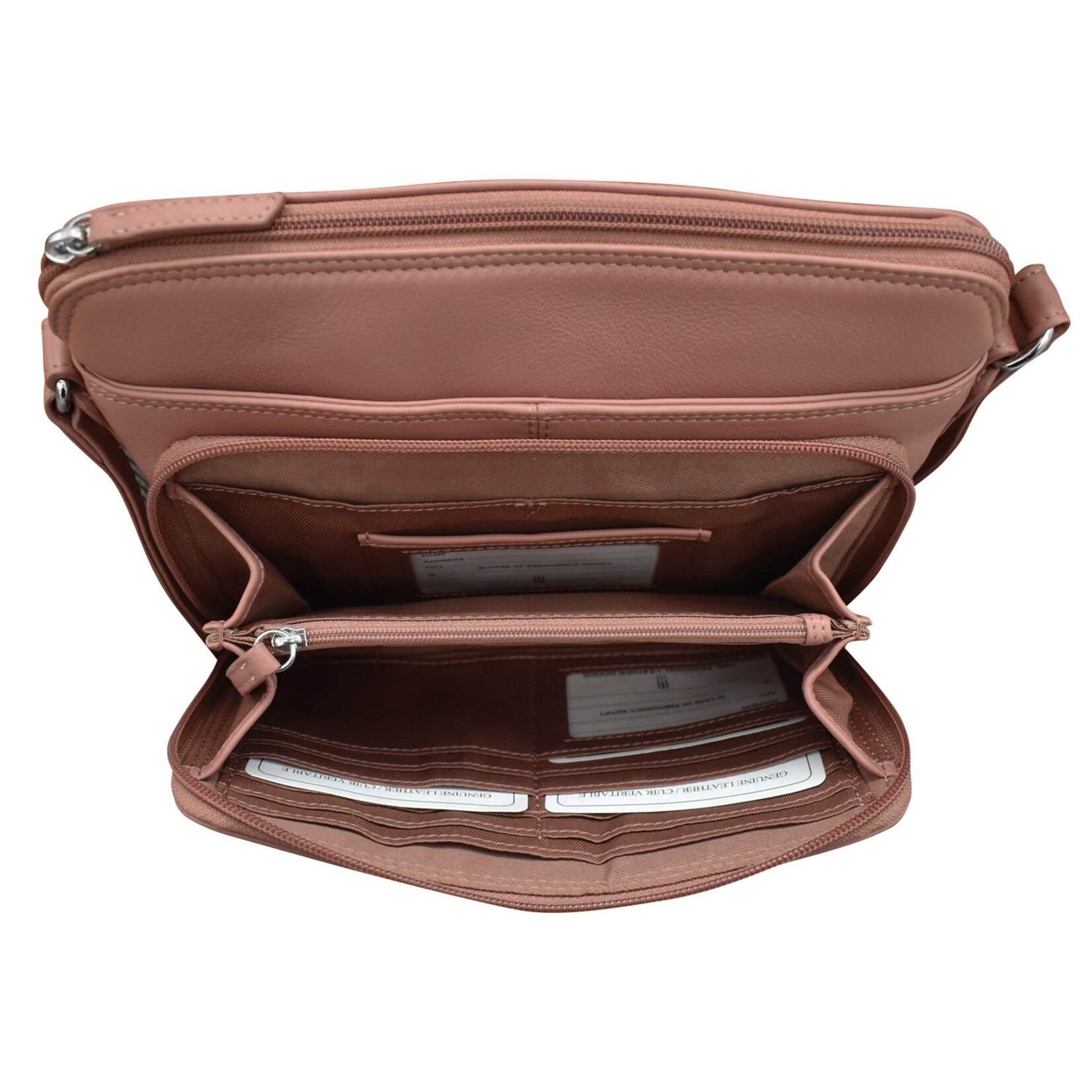 Leather Handbags and Accessories 6333 Mauve - Organizer Bag