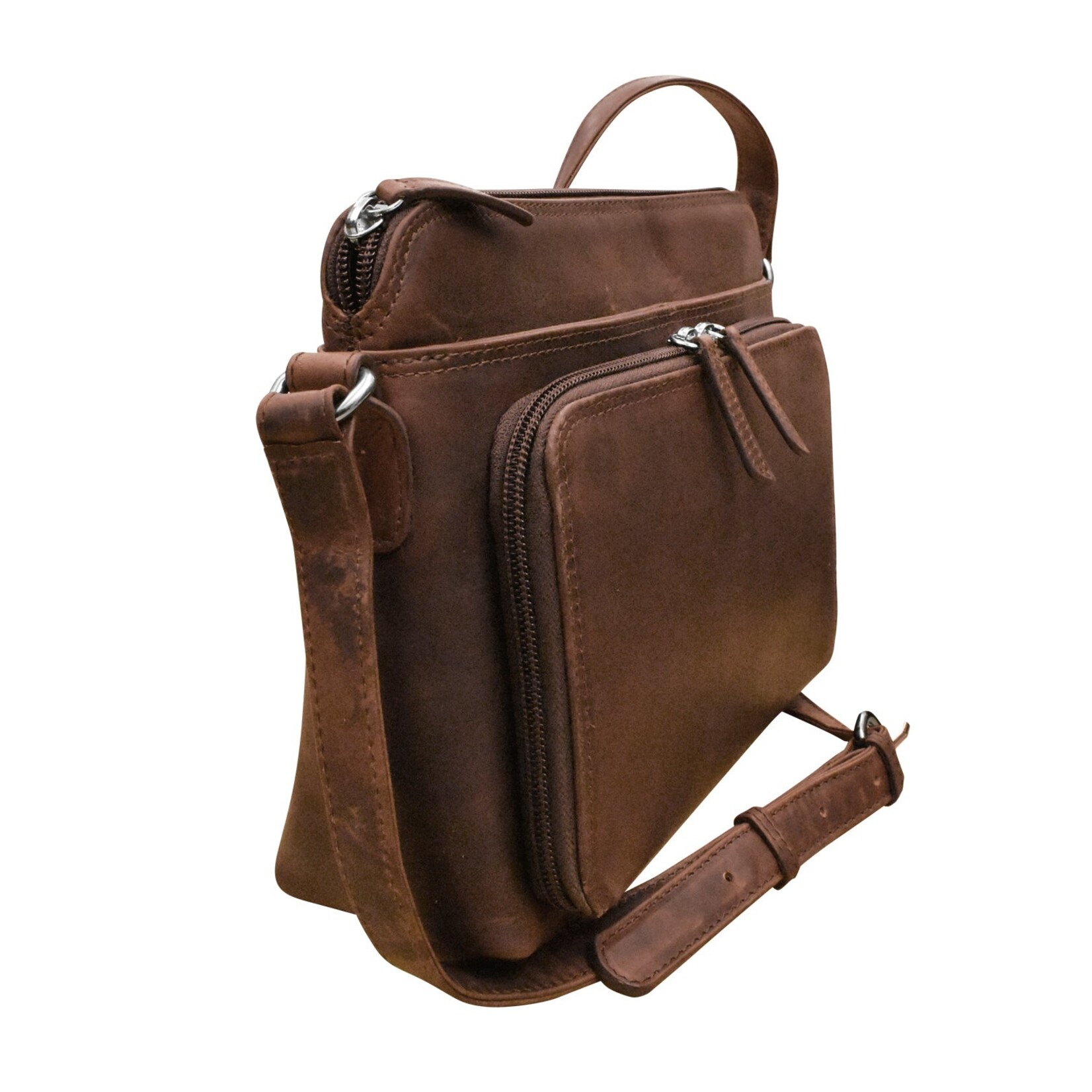 Leather Handbags and Accessories 6333 Rustic Brown - Organizer Bag