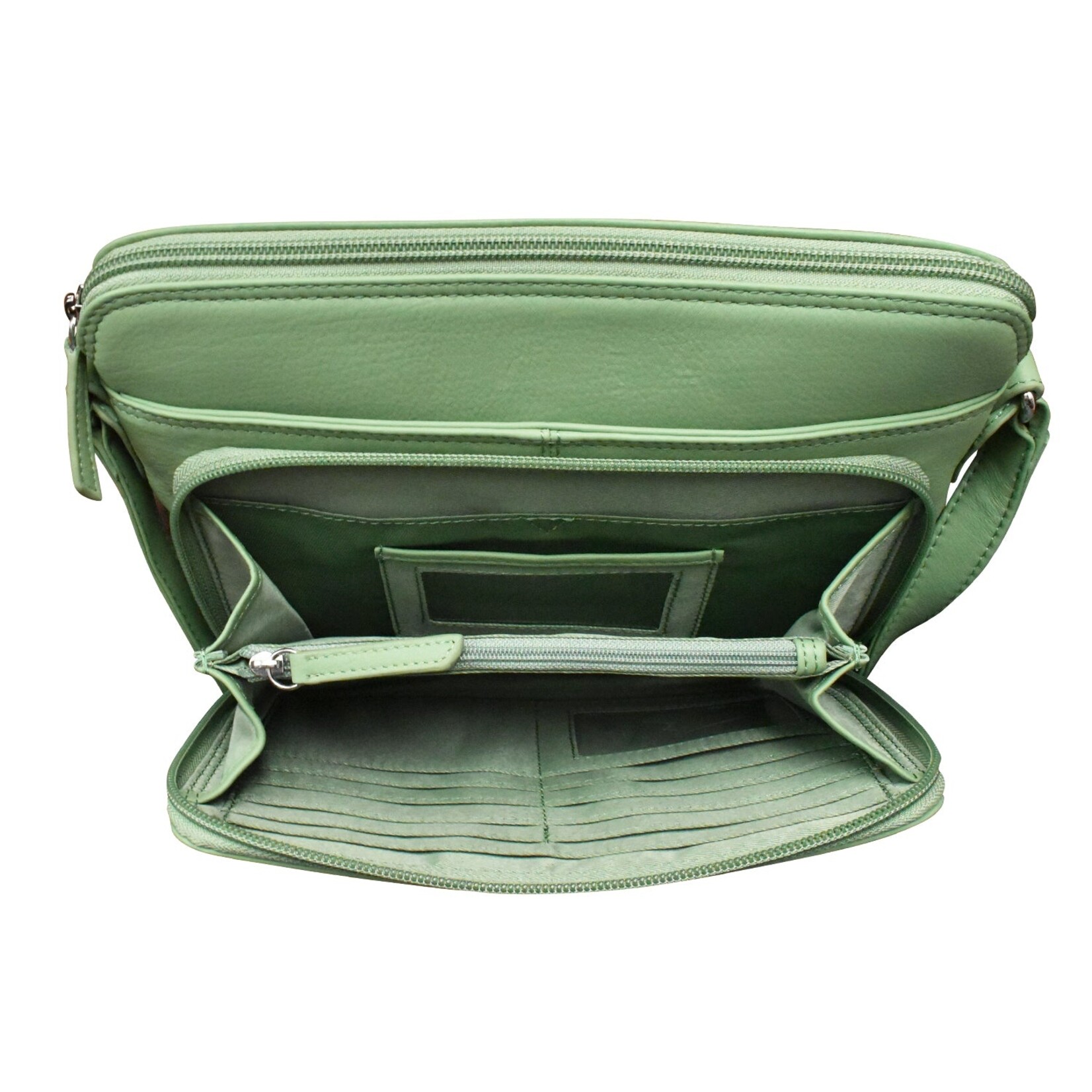 Leather Handbags and Accessories 6333 Sage - Organizer Bag