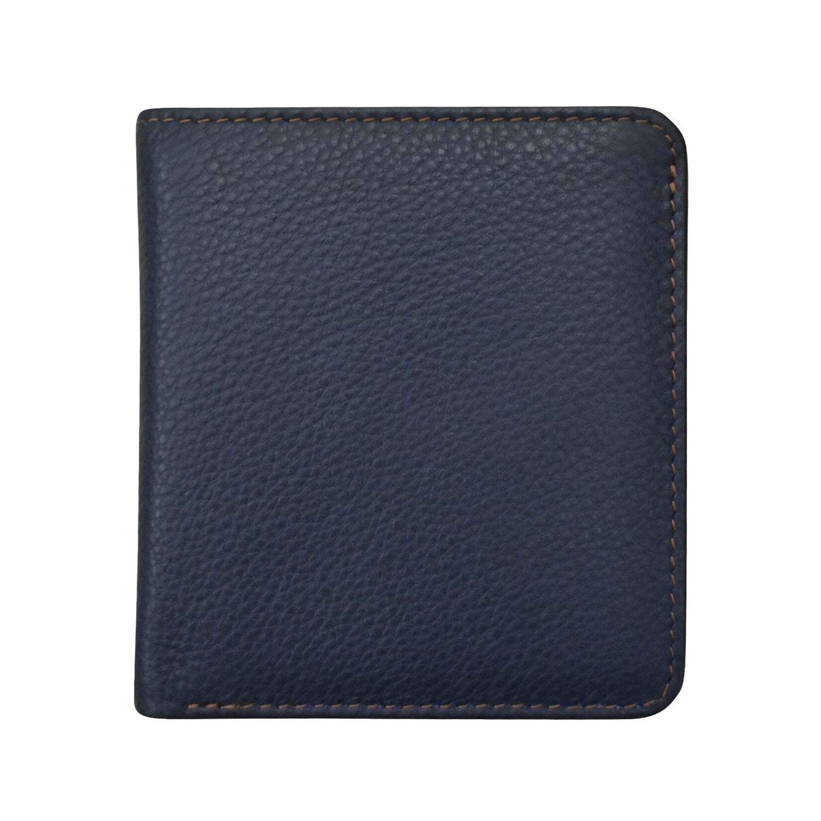 Leather Handbags and Accessories 7831 Classic Navy/Antique Saddle - RFID Mini Wallet Two Toned